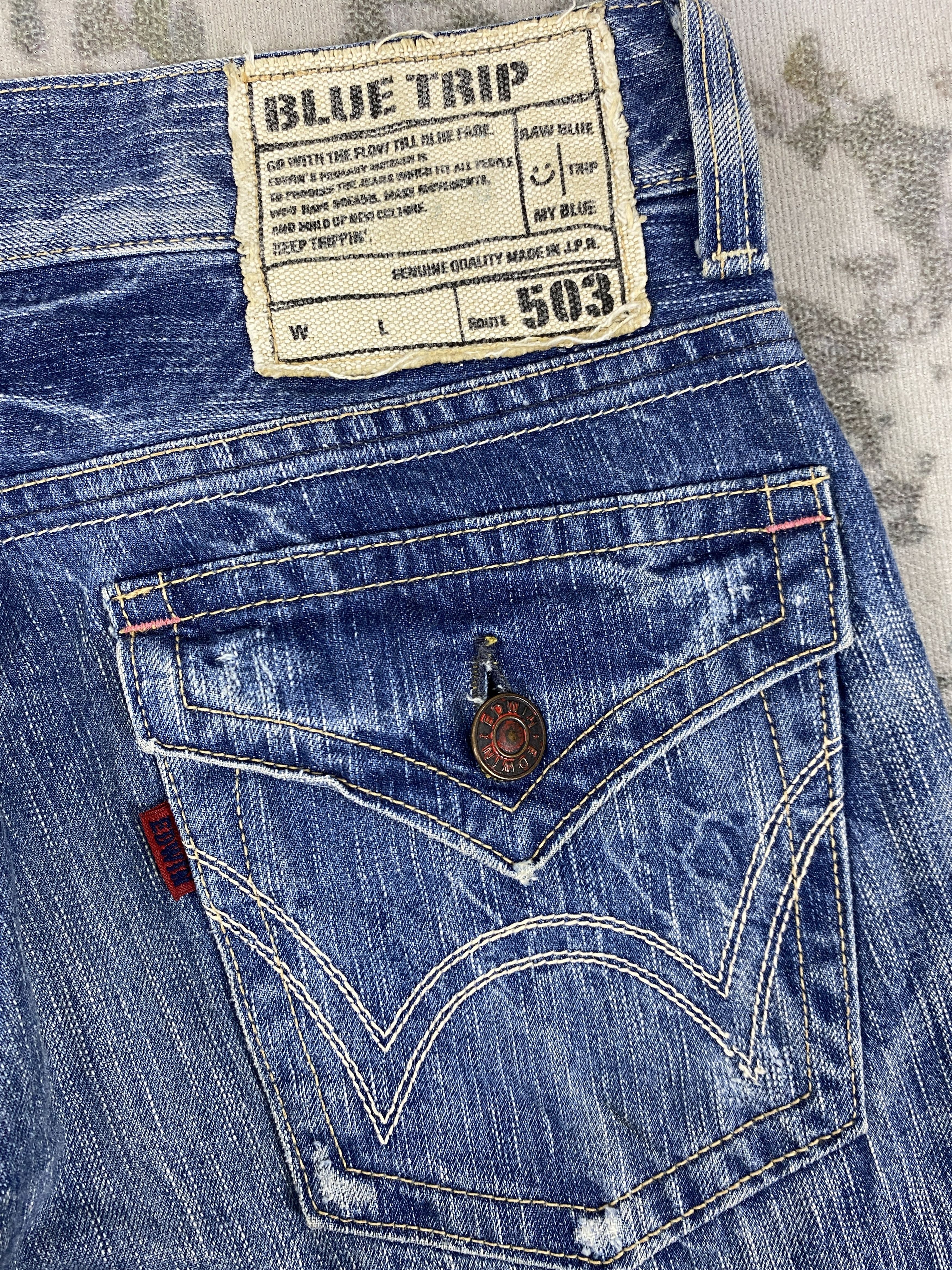 Edwin Mud Wash Vintage Edwin 503 Flare Denim 34x30.5-JN3506 Size US 34 / EU 50 - 12 Thumbnail