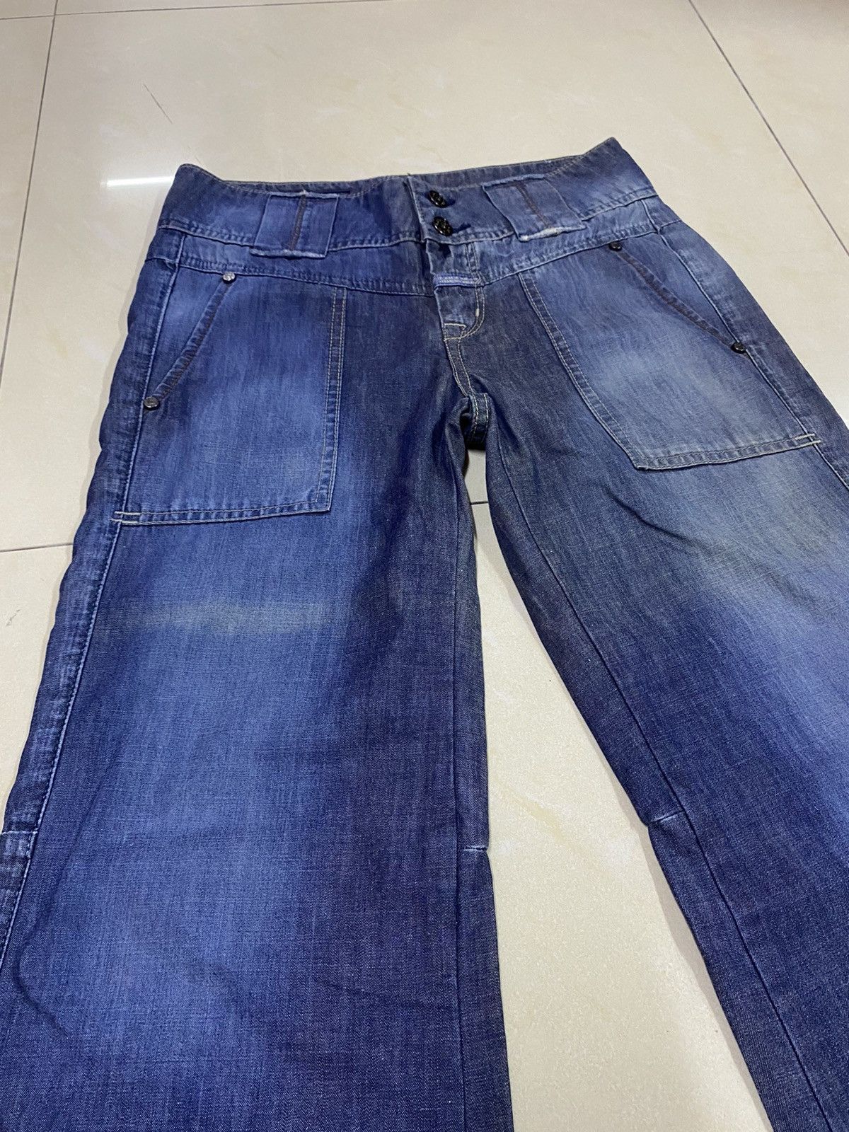 Marithe + Francois Girbaud Le Jean De MFG Wide Leg Flared Denim Faded Size 27" / US 4 / IT 40 - 5 Thumbnail