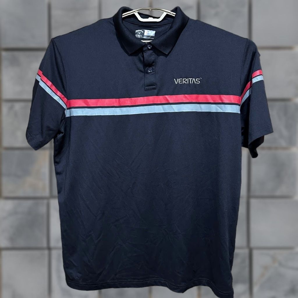 Callaway Callaway Polo Shirt XL Black Veritas Opti Dri Moisture Wicking Athleisure Golf Shirt Mens Polo (Striped) Veritas Opti Dri Size US XL / EU 56 / 4 - 1 Thumbnail