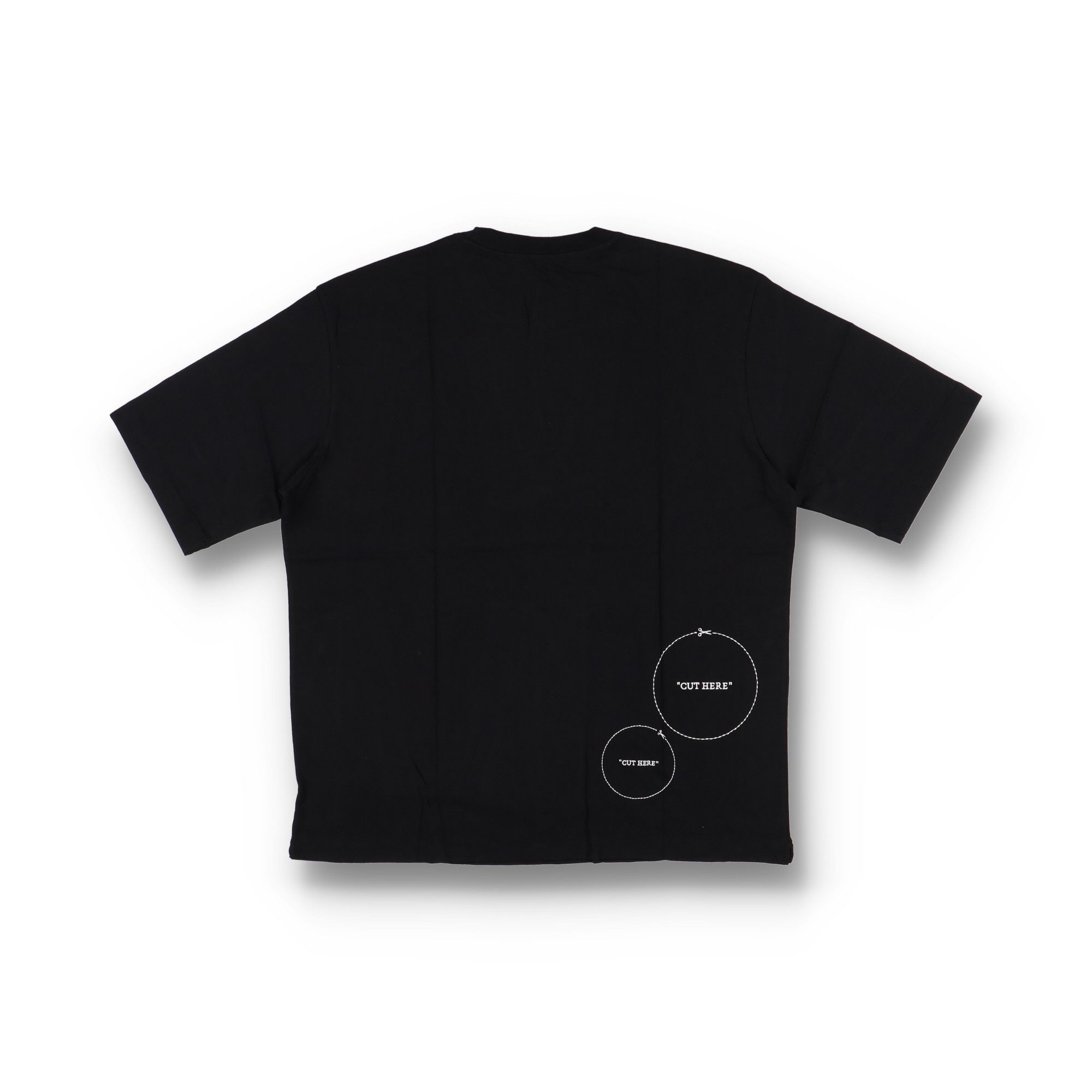 Off-White Black Embroidered Cut Here Logo Oversized Skate T-Shirt Size US XXL / EU 58 / 5 - 7 Thumbnail
