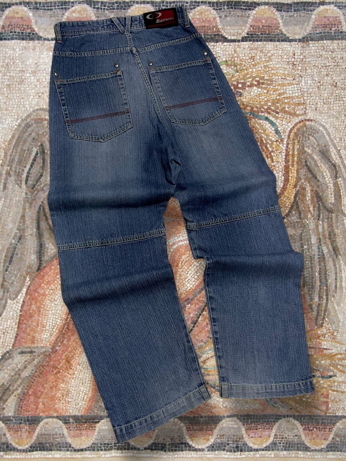 Japanese Brand Vintage 1990s Japan Designer Transer Double Knee Baggy Denim Size US 28 / EU 44 - 9 Thumbnail