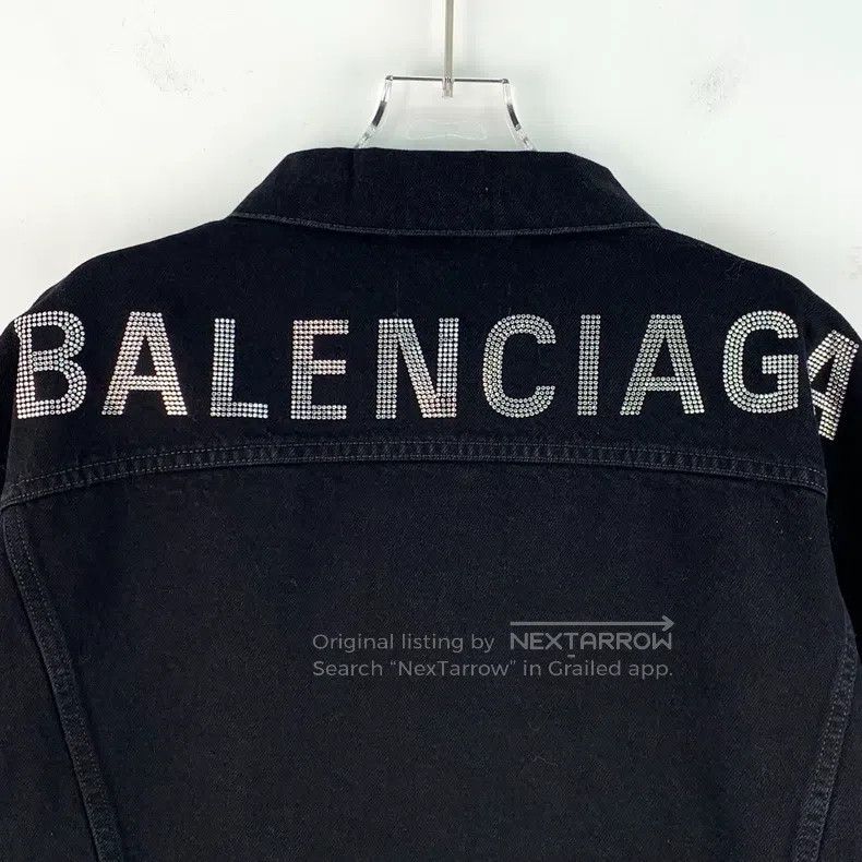 Balenciaga Balenciaga Black diamond-studded cotton lapel single-breas Size XS / US 0-2 / IT 36-38 - 5 Thumbnail