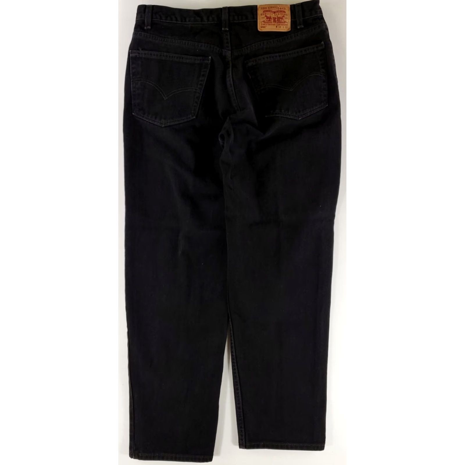 Levi's VINTAGE Levi's 550 VTG Y2k Jeans Black Made USA Mens 37x32 Inseam 32 Tapered Mens Black 37x32 Actual Size US 37 - 3 Thumbnail