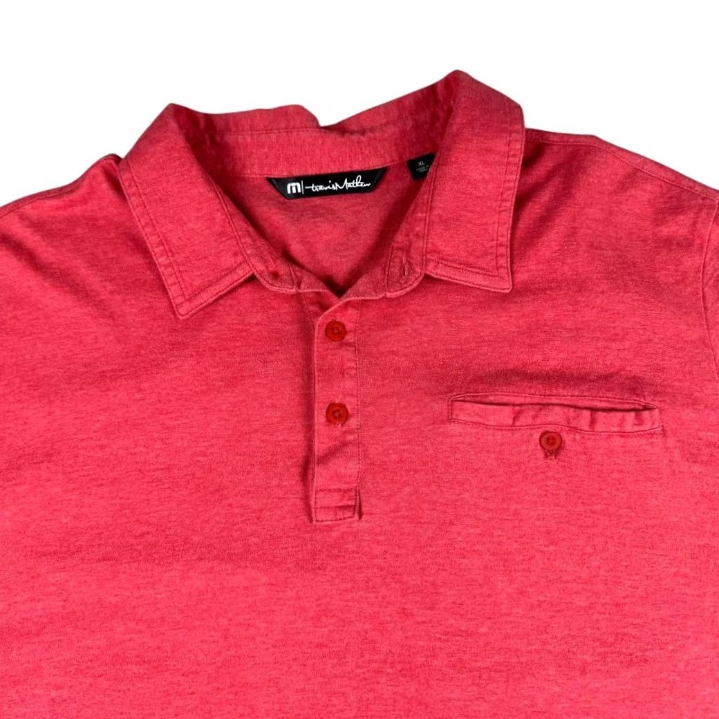TravisMathew Travis Mathew Polo Shirt Men XL Pima Cotton Preppy Casual Golf Short Sleeve Red Solid Size US XL / EU 56 / 4 - 5 Thumbnail