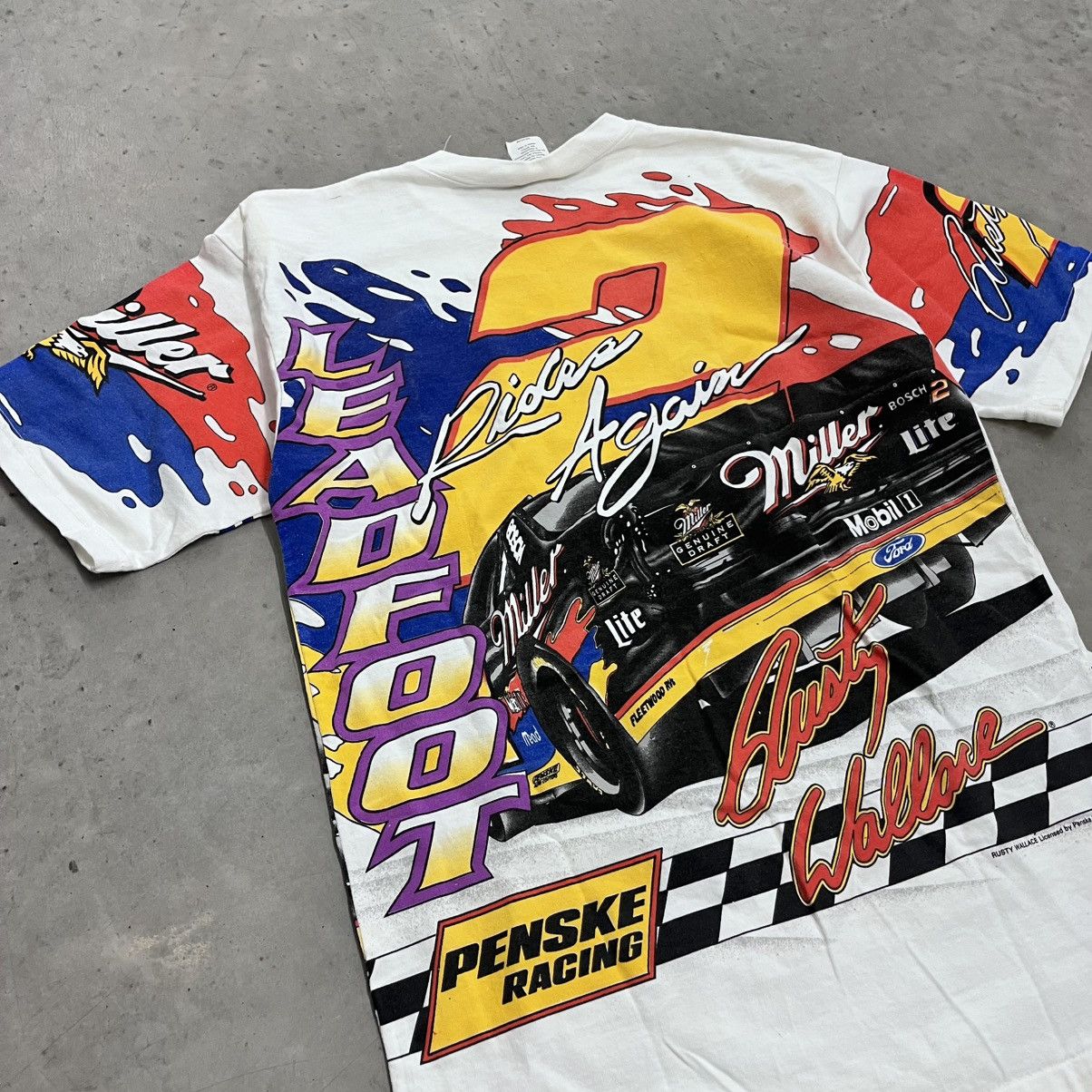 NASCAR × Vintage Vintage NASCAR AOP Pedal to the metal Rusty Wallace medium Size US L / EU 52-54 / 3 - 10 Thumbnail