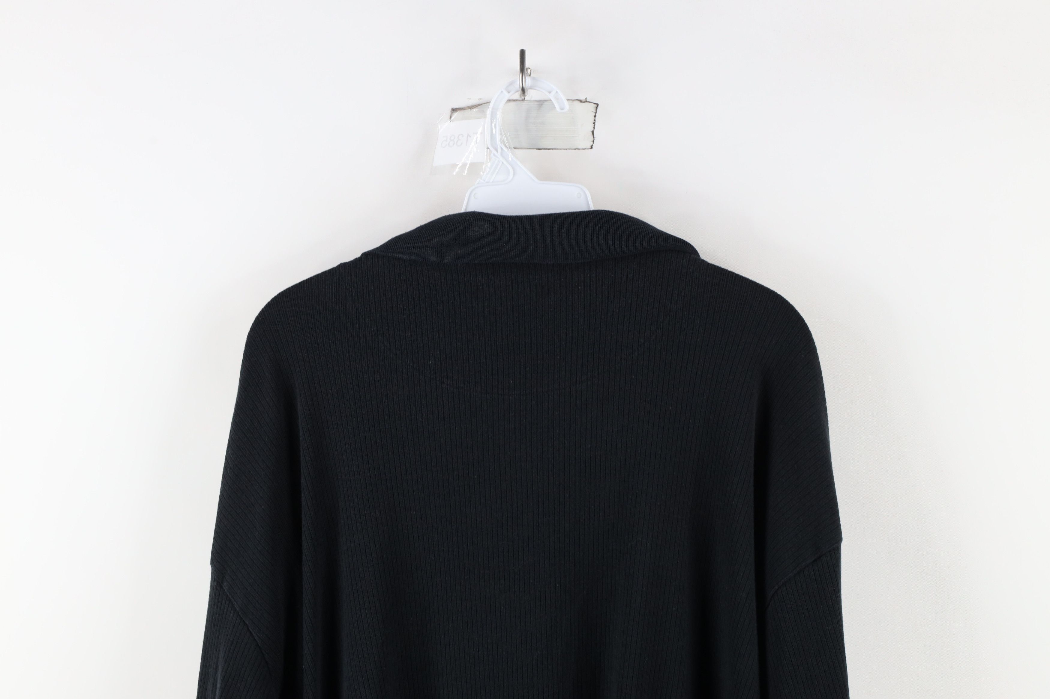 Vintage Vintage 90s Streetwear Knit Long Sleeve Rugby Polo Black Size US XXL / EU 58 / 5 - 9 Thumbnail