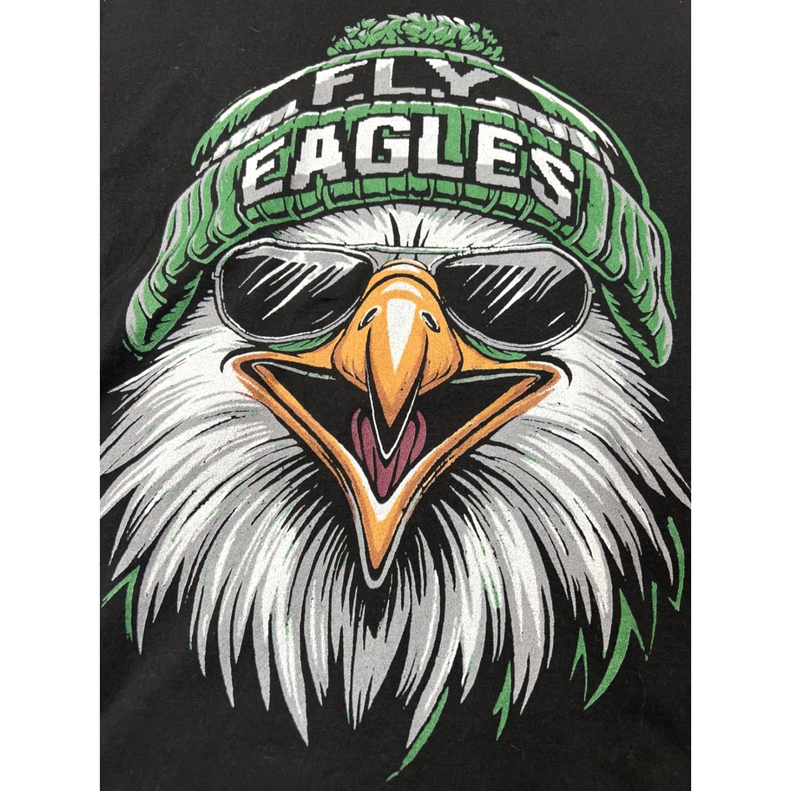 Gildan Gildan T-Shirt Long Sleeve Eagle Bird Vintage Cool Face Eagles Flying Black XL Unisex Adults Mens Womens Size US XL / EU 56 / 4 - 2 Thumbnail