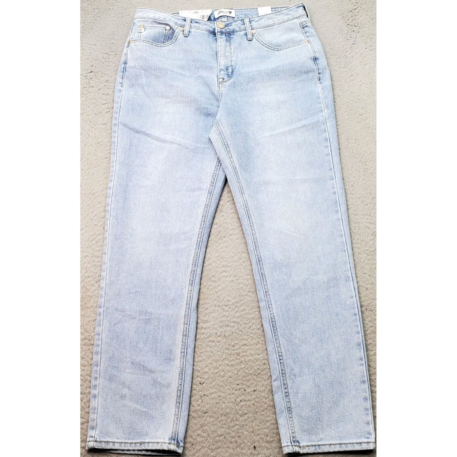 Vintage Seven7 Jeans Womens 10 Blue Denim Flat Front Straight Leg High Rise Jeans Size 32" / US 10 / IT 46 - 2 Thumbnail