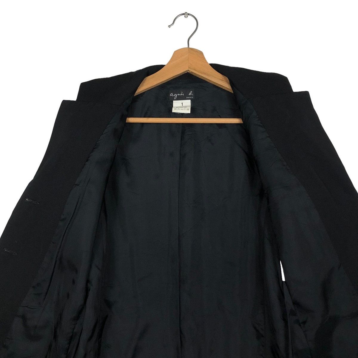 agnes b. RICH BLACK VINTAGE BUTTON JACKET AGNES B. PARIS ISSEY MIYAKE Size US S / EU 44-46 / 1 - 16 Thumbnail