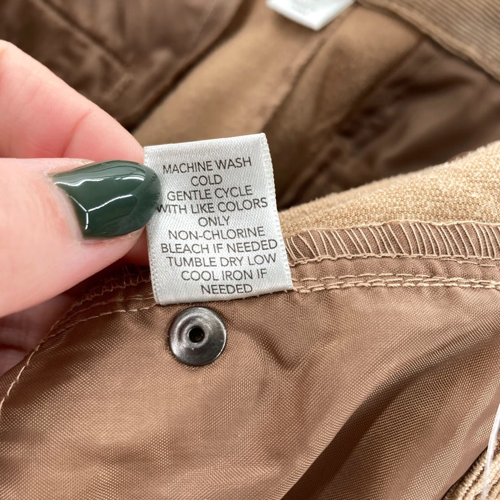 Vintage Christopher & Banks Corduroy Pants Women's 12 Brown Stretch Nylon Blend Relaxed Straight Pockets Casual Chino Fall Spring Summer Winter Mulit-Season Size 34" / US 12 / IT 48 - 6 Thumbnail