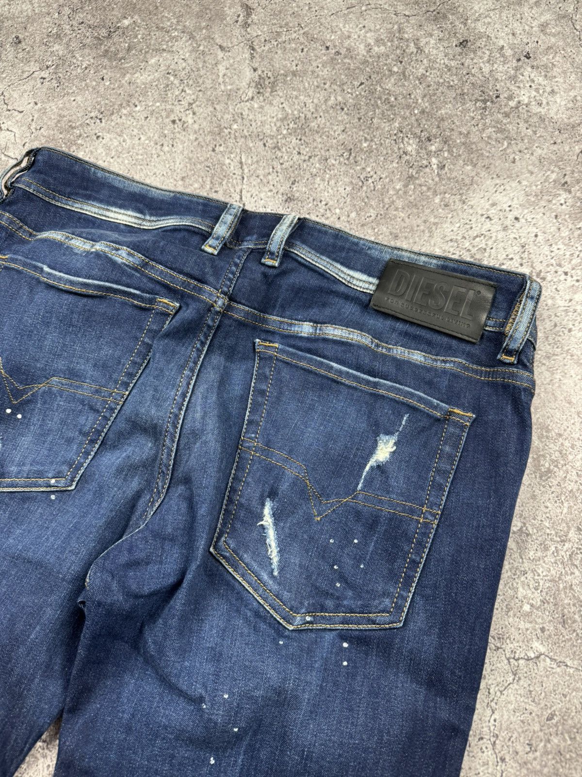Diesel × Jean Diesel Distressed Denim Slim Skinny Jeans Size US 32 / EU 48 - 7 Thumbnail