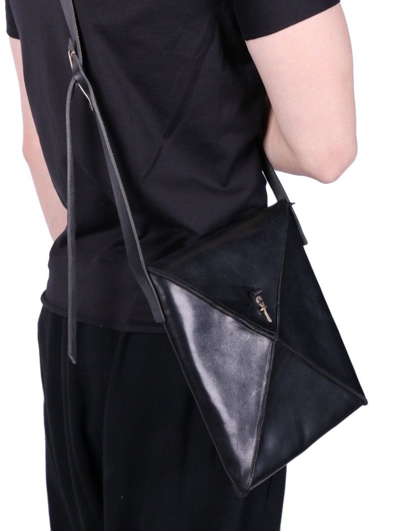 image of Ma M.a + Horse Leather Should Bag in Black, Men's