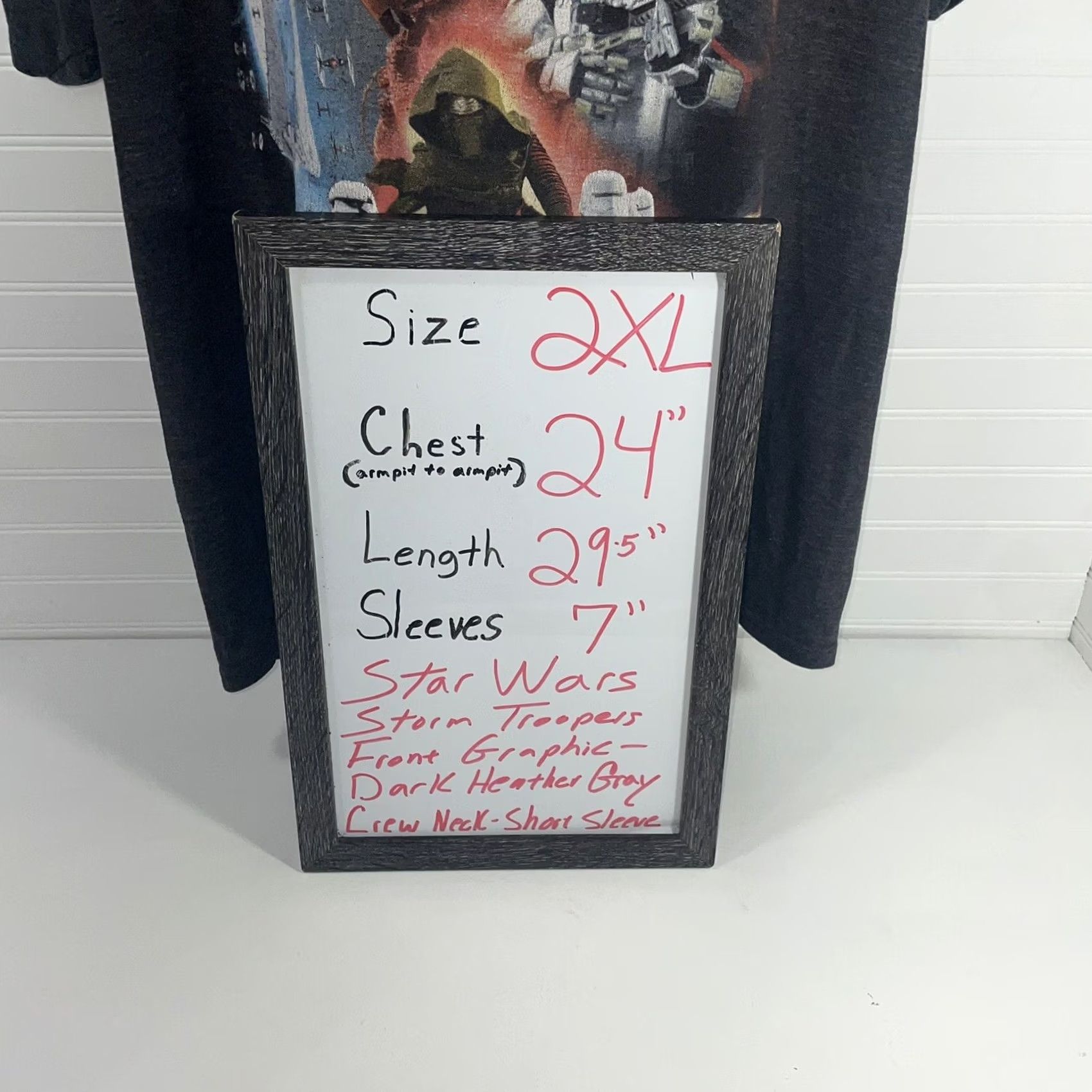 Star Wars Star Wars Storm Trooper T-Shirt Mens 2XL Heather Gray Knit Shirt - 24" Pit to Pit, 29.5" Length - Recycled Size US XXL / EU 58 / 5 - 6 Thumbnail