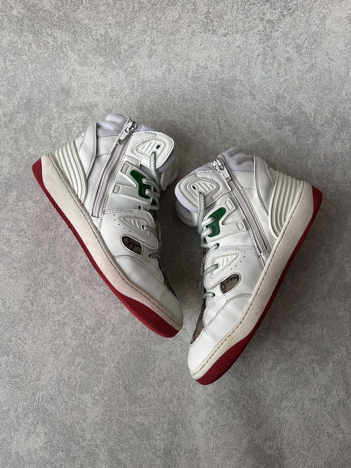 Gucci Gucci Kids Basket GG Logo Leather High Tops Size US 5 / EU 37 - 4 Thumbnail