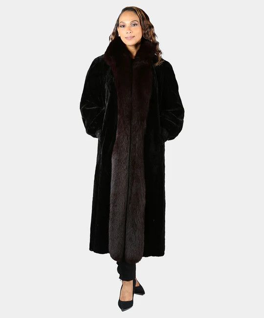 image of Women's Black Sheared And Sculptured Mink Fur Coat