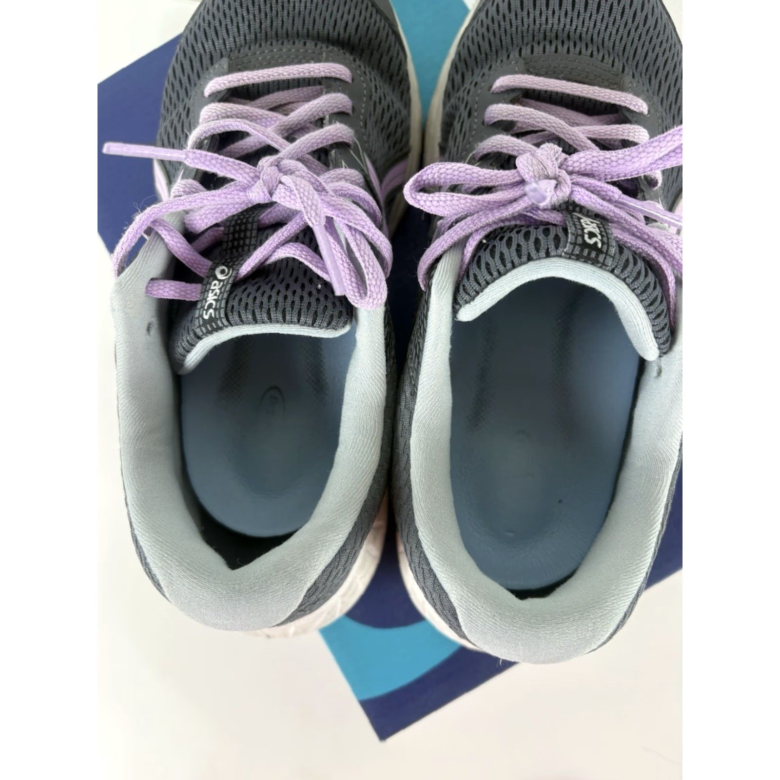 Asics ASICS Gel Contend 6 Sneaker Womens 8W Lace Up Gray/Purple Scrunch Geometric Colorful Athleisure Running & Walking Shoes Size US 8 / IT 38 - 4 Thumbnail