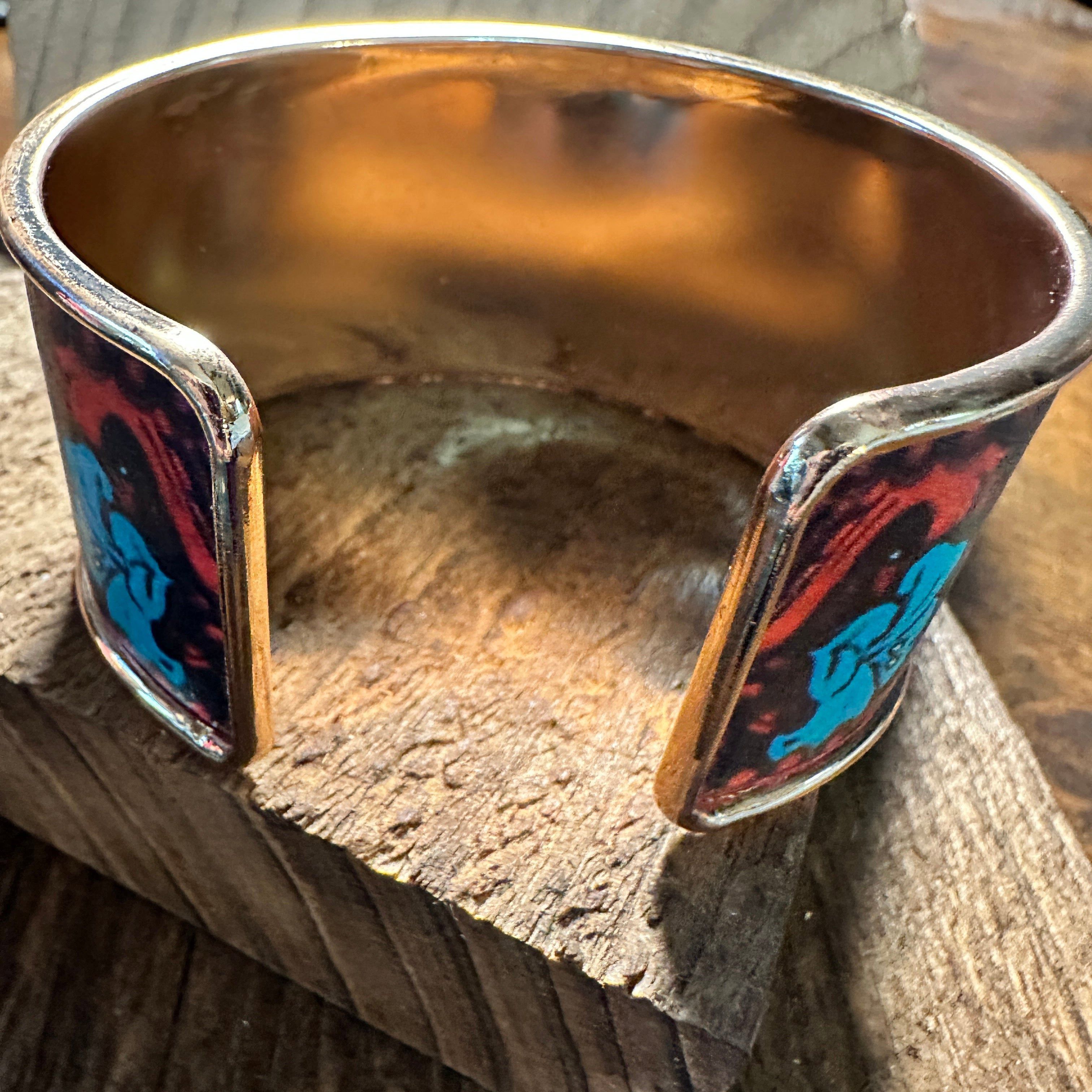 Other Boho Native American Floral Wide Cuff Bangle Bracelet, Ships Size ONE SIZE - 8 Thumbnail
