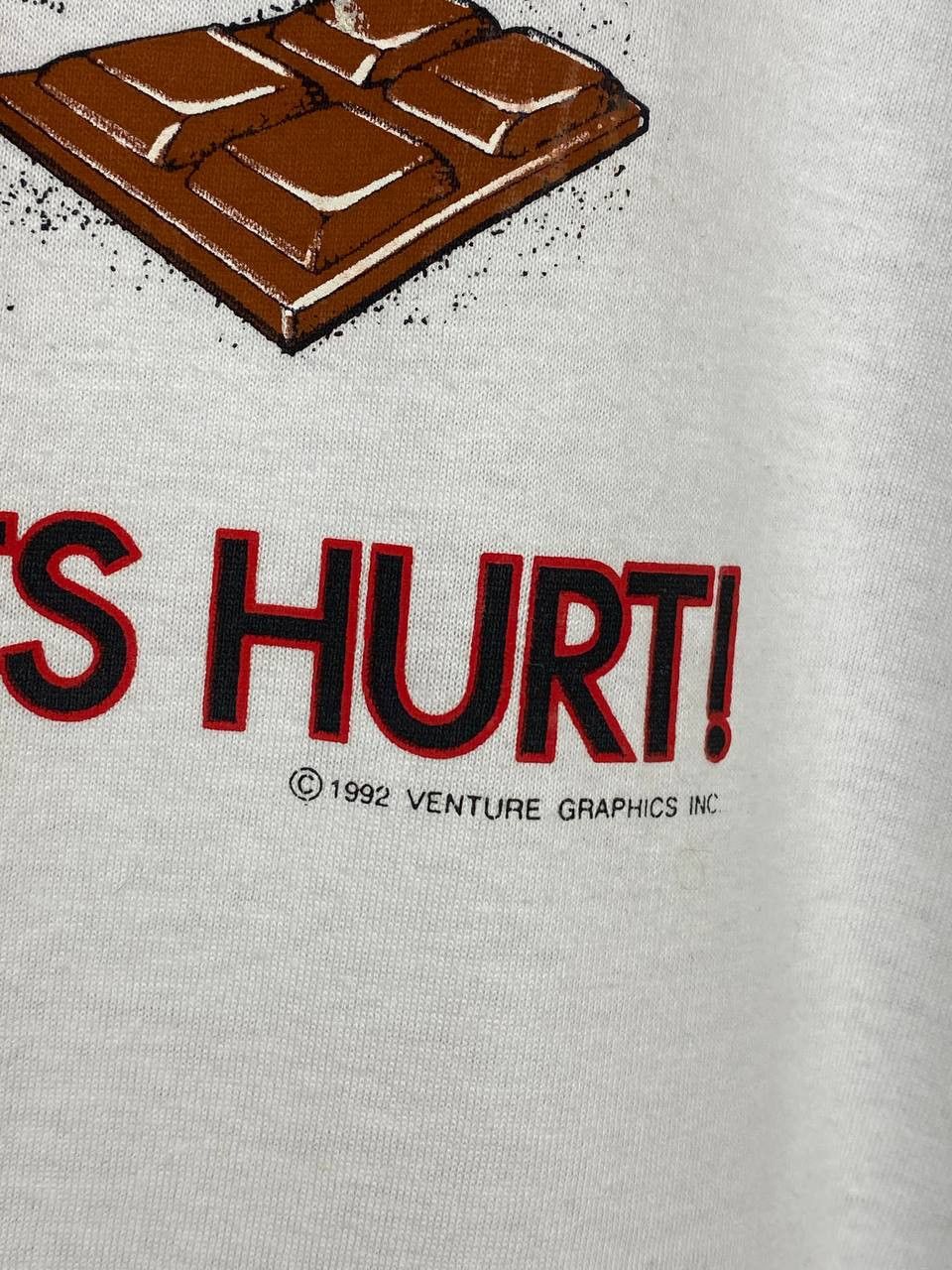 Fruit Of The Loom Vintage Give Me All Your Chocolate 1992 Graphic Tee Size US XL / EU 56 / 4 - 4 Thumbnail