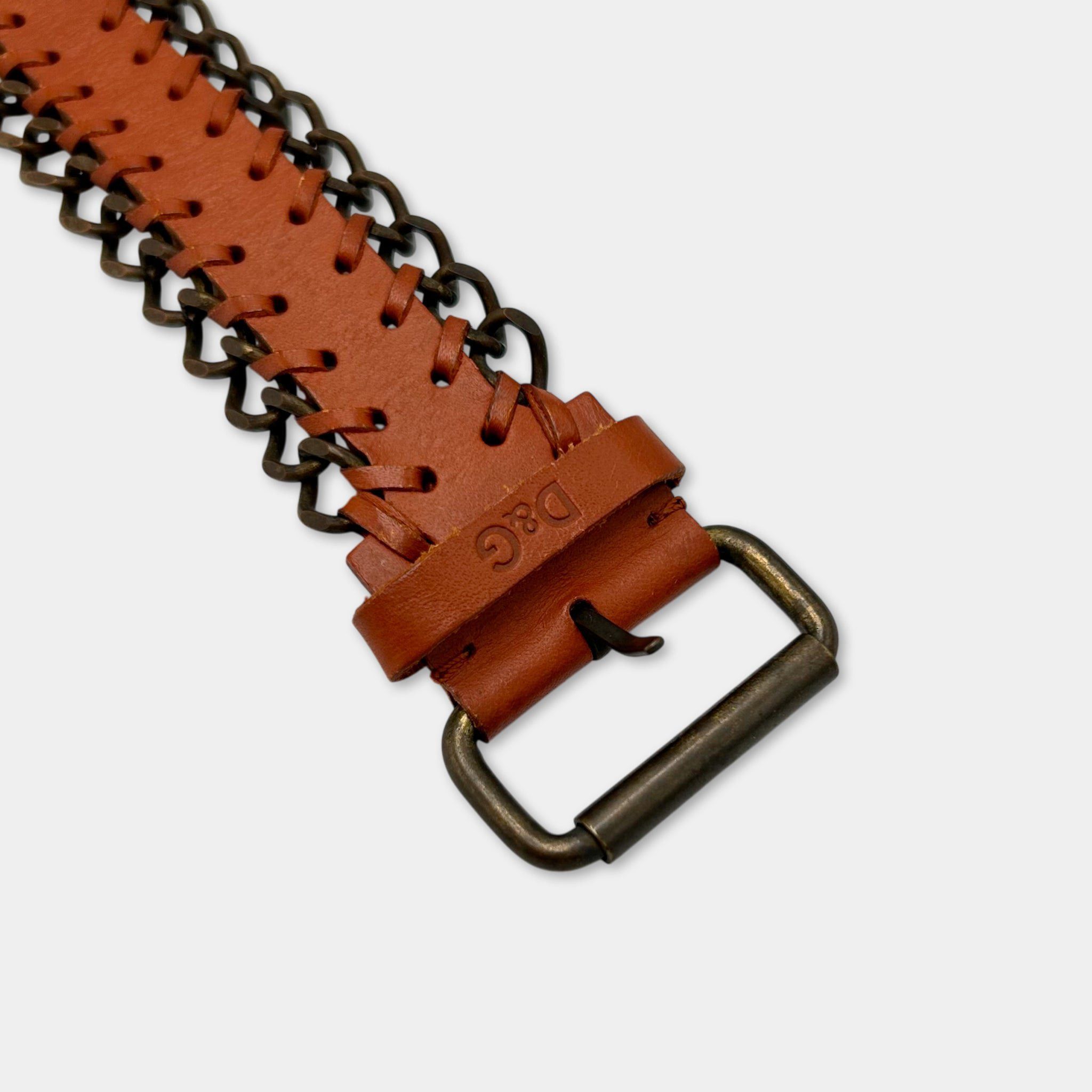 Dolce & Gabbana Dolce & Gabbana 2005 Leather and Silver Chain-Link Bangle Size ONE SIZE - 2 Thumbnail