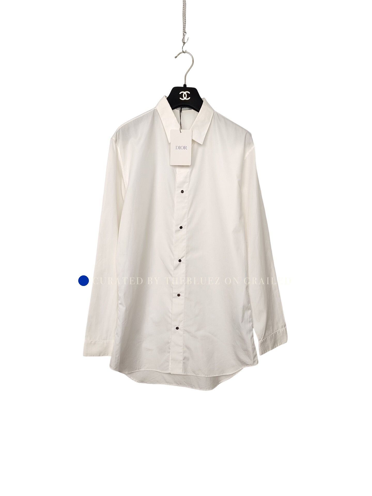 Dior White Long Sleeve Button-Up Shirt Size US M / EU 48-50 / 2 - 1 Thumbnail