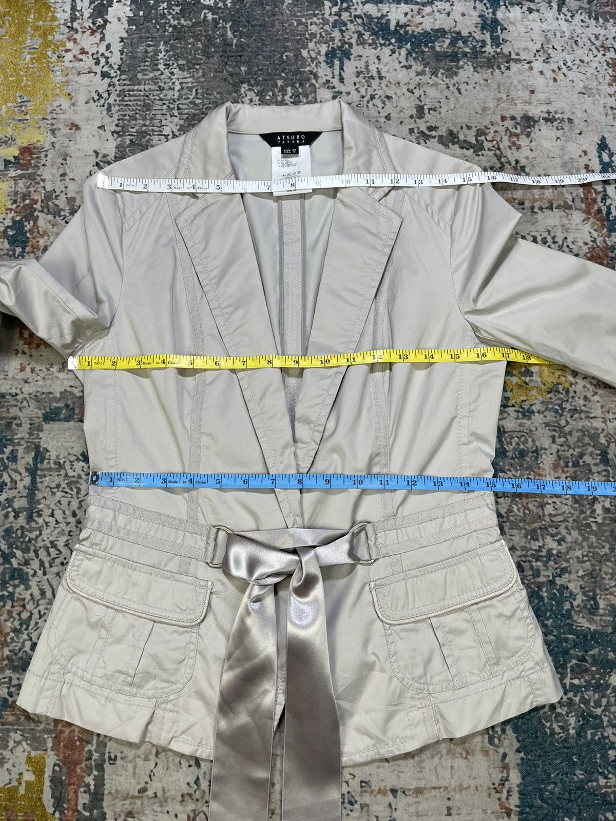 ATSURO TAYAMA Atsuro Tayama Cream Belt Tie Waist Blazer Size M / US 6-8 / IT 42-44 - 9 Thumbnail