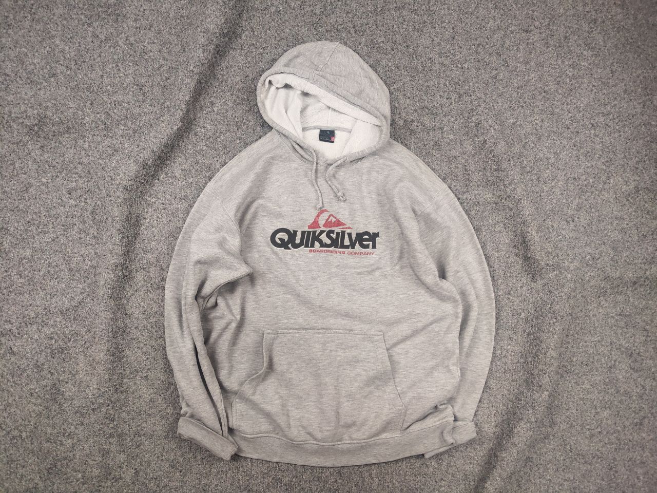 Quiksilver Vintage Big logo Gray Hoodie Skate Surf Y2K Style