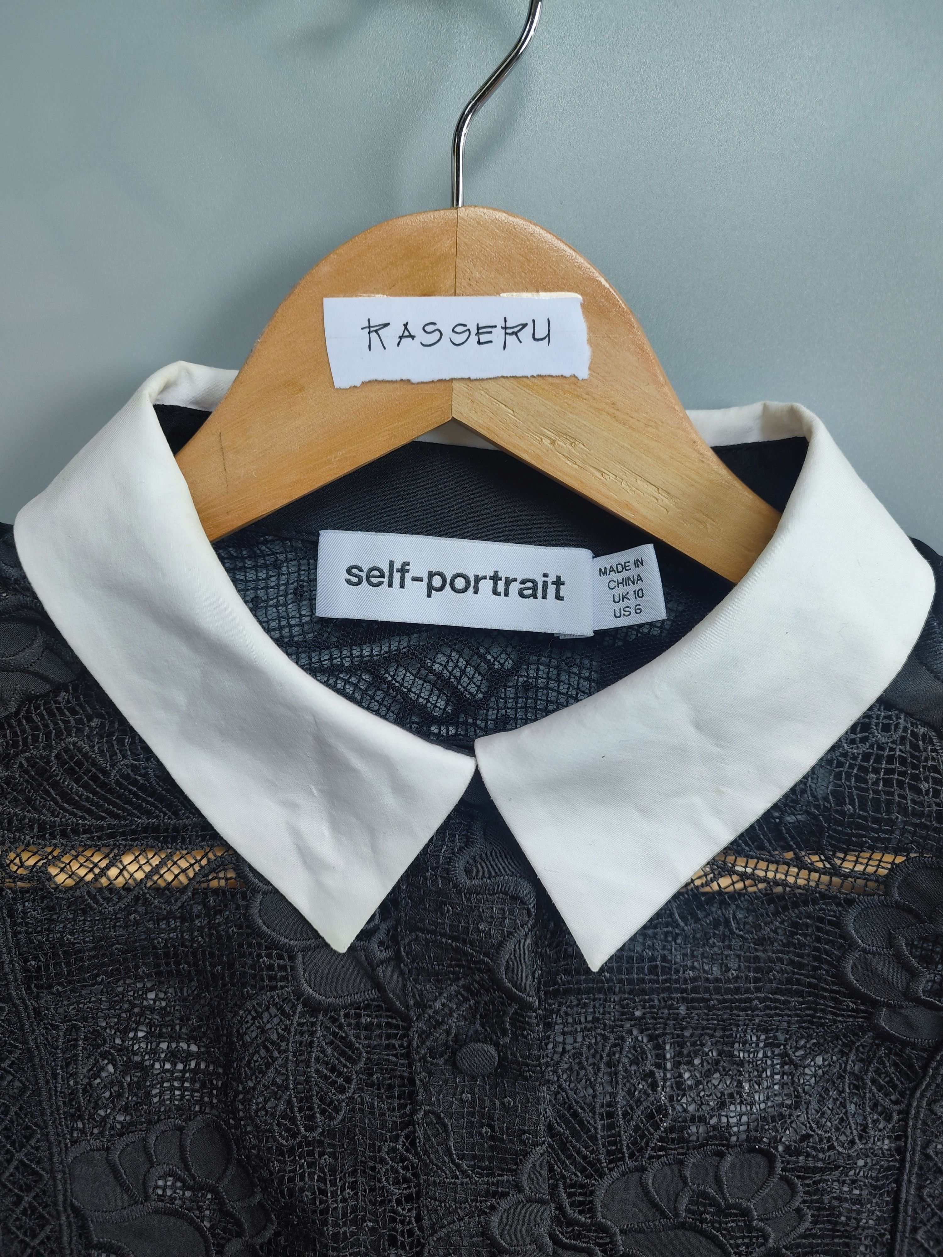 Self-Portrait Self-Portrait Black Lace Collared Top Size M / US 6-8 / IT 42-44 - 4 Thumbnail