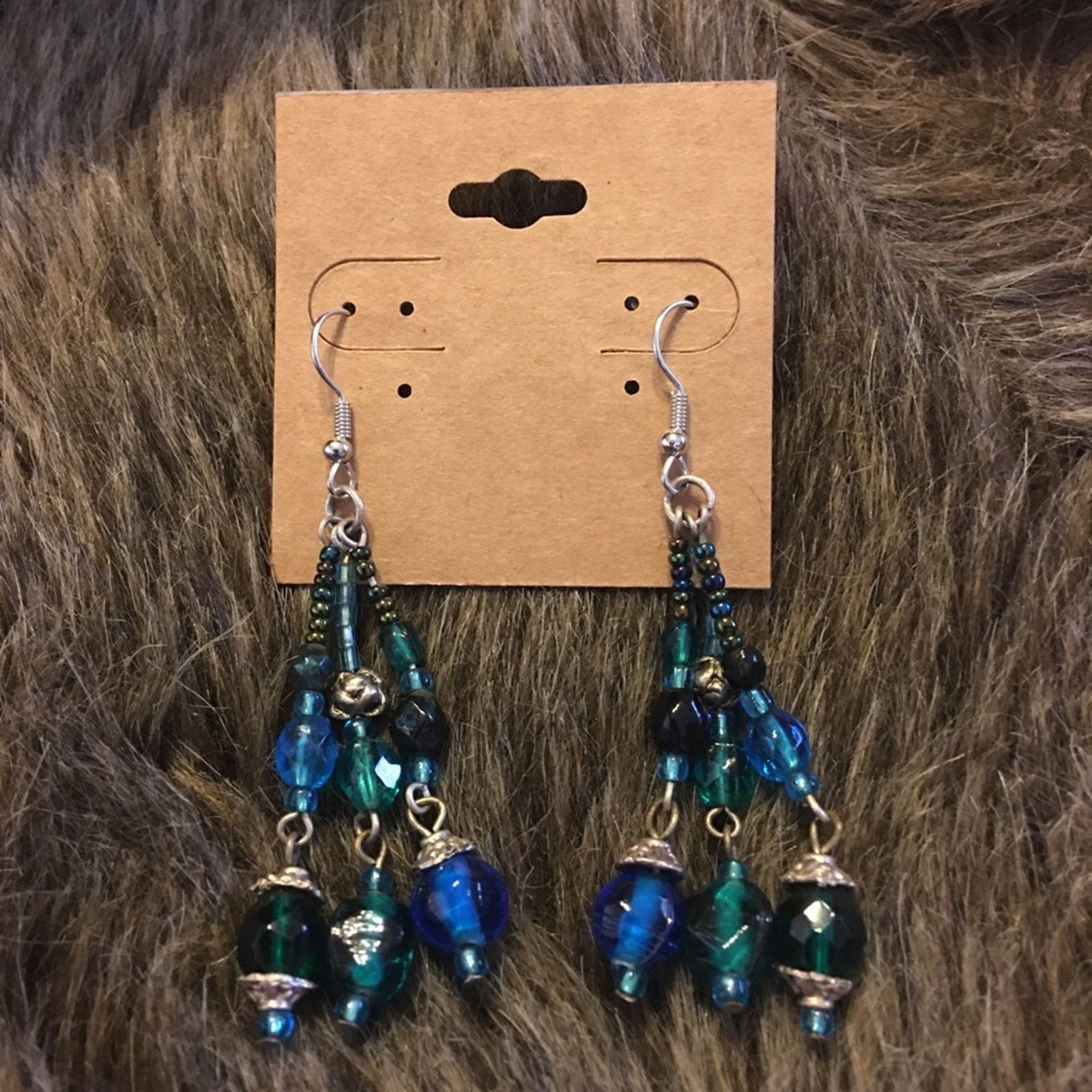Jewelry Bell capped glass bead dangle earrings Size ONE SIZE - 2 Thumbnail