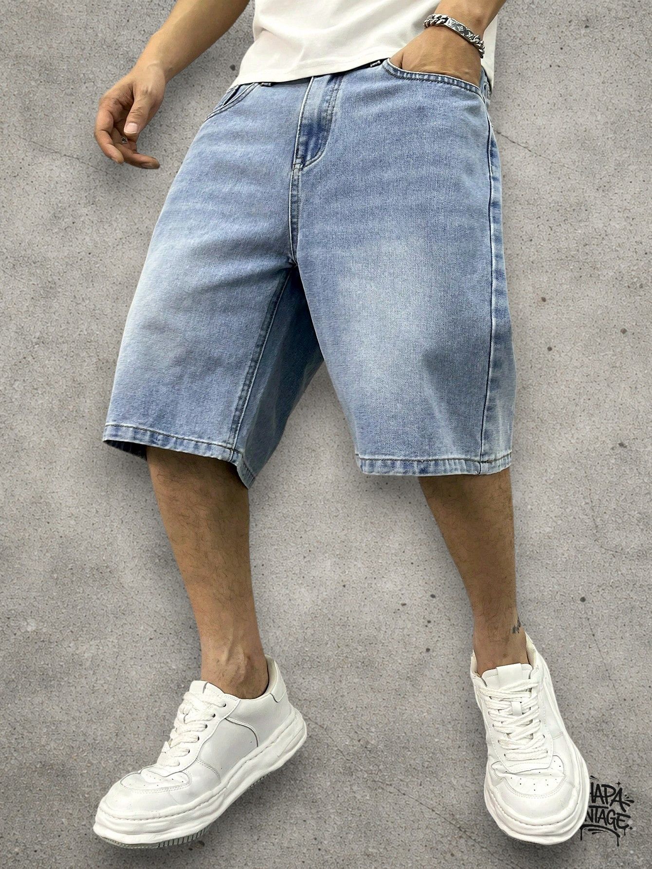 Vintage Baby blue denim shorts Size US 32 / EU 48 - 3 Thumbnail