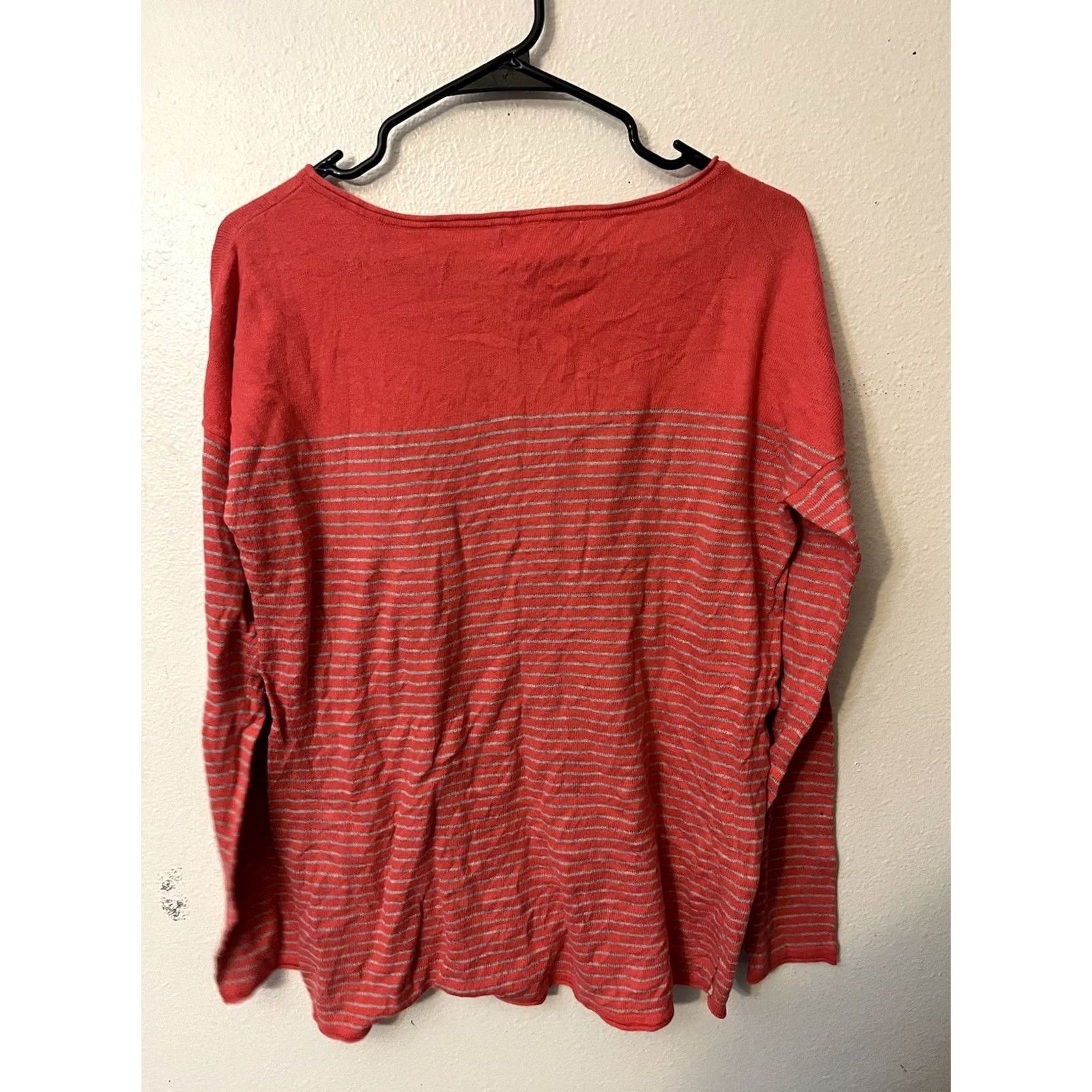 Banana Republic Banana Republic Women’s T-Shirt Round Neck Long Sleeve Striped Pink Size S Size S / US 4 / IT 40 - 3 Thumbnail