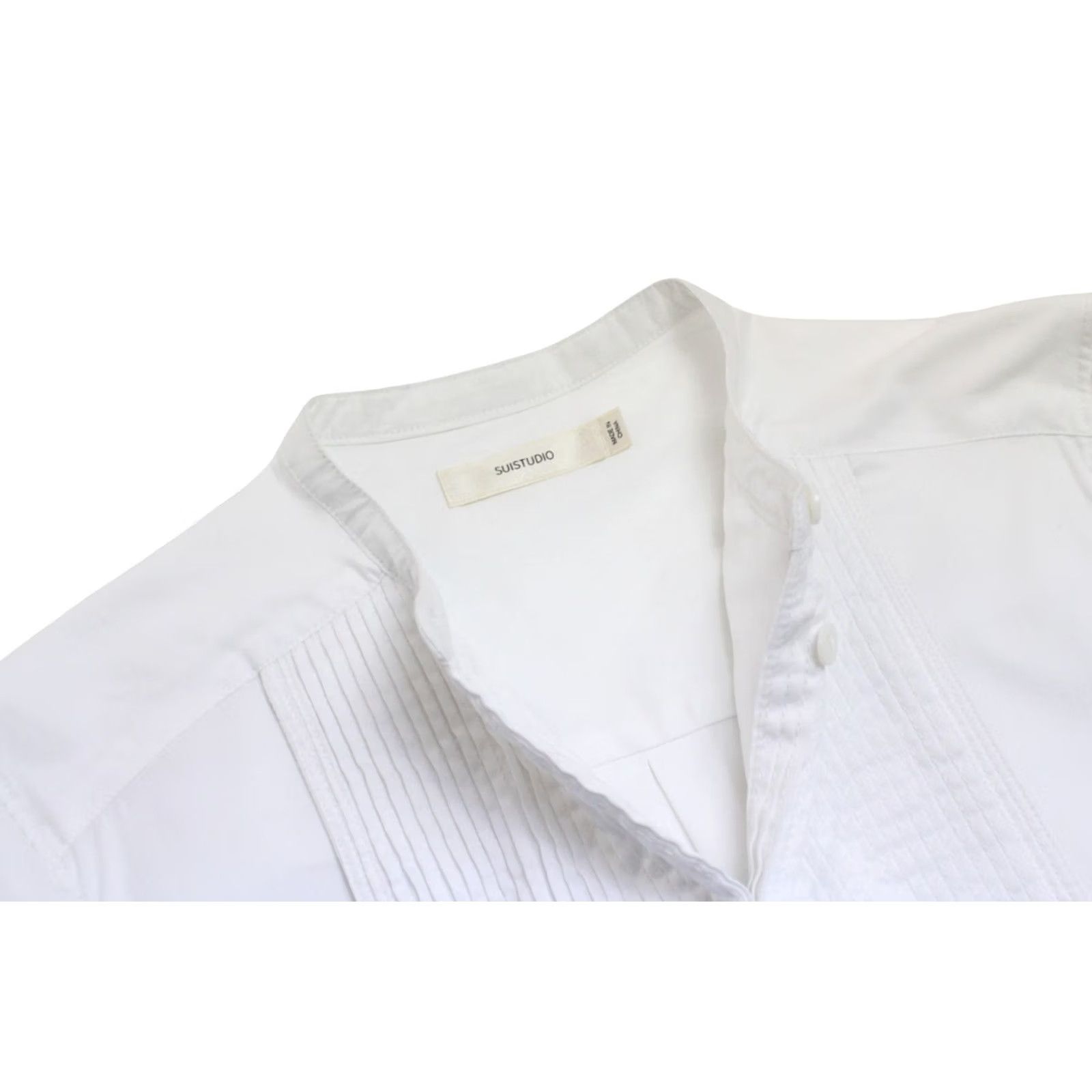 Vintage SUISTUDIO Ame Shirt Women's UK 10 Pullover Back Strap Longer Back White Size L / US 10 / IT 46 - 5 Thumbnail
