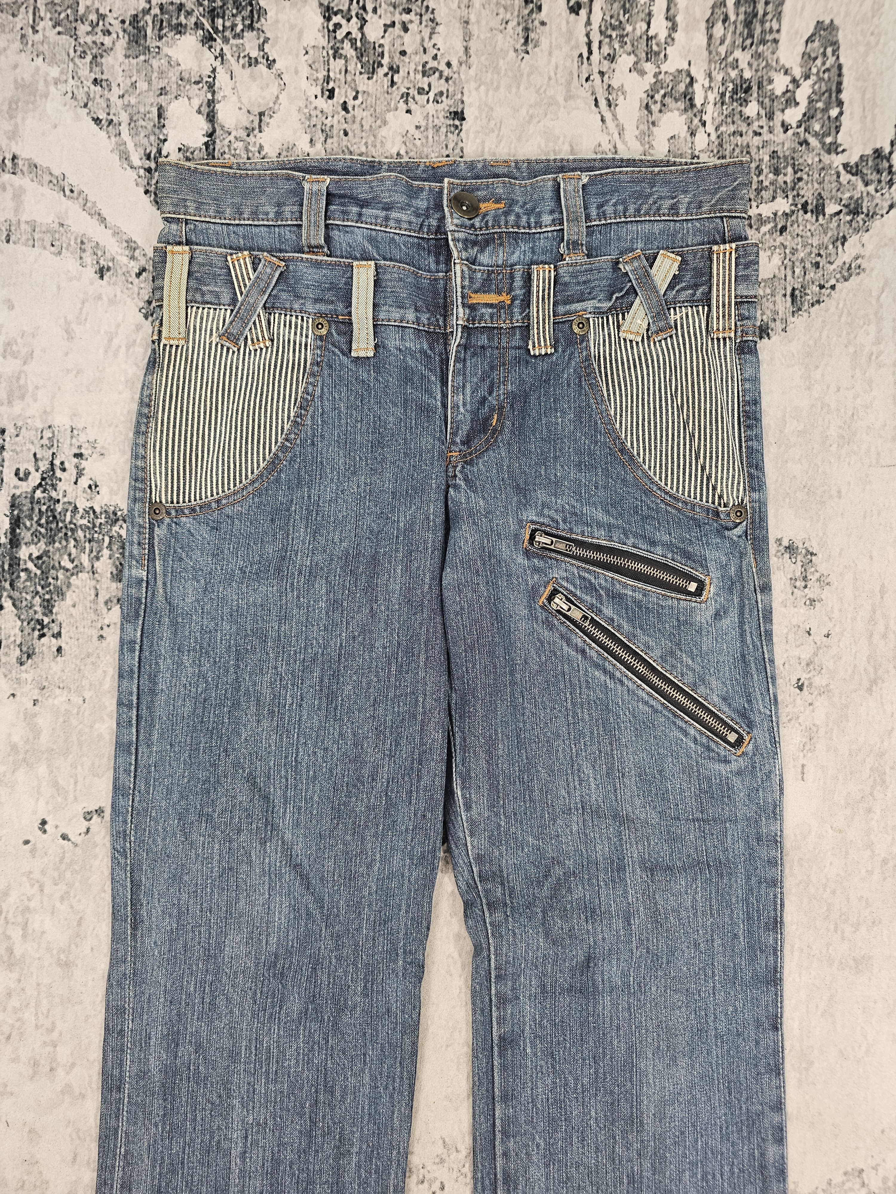 Japanese Brand JAPANESE BRAND Double Waist Punk Design Hickory Jeans JB0248 Size US 32 / EU 48 - 5 Thumbnail