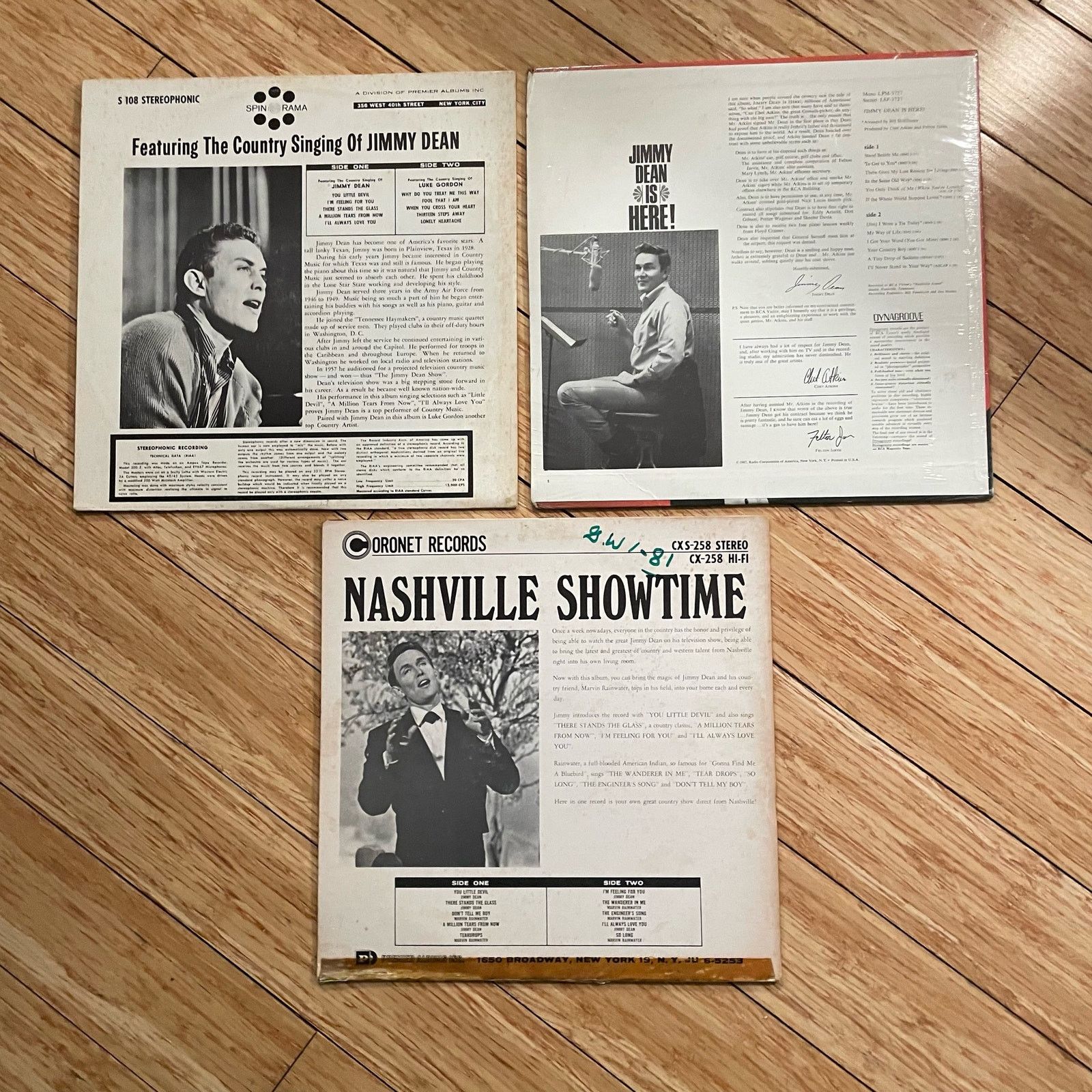 Other Lot of 3 Jimmy Dean LPs Vintage Vinyl Records Country Albums Size ONE SIZE - 2 Thumbnail