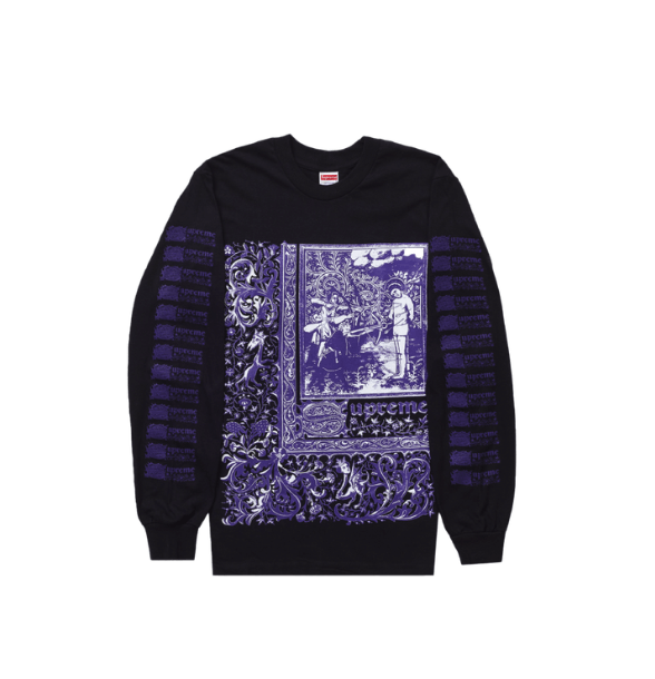 image of Hypebeast x Supreme Saint Sebastian L/s Tee Black • Xl, Men's