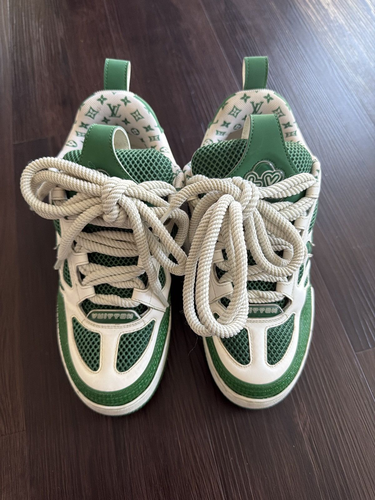 Louis Vuitton Louis Vuitton Green White Skate Sneakers Size US 7 / EU 40 - 3 Thumbnail