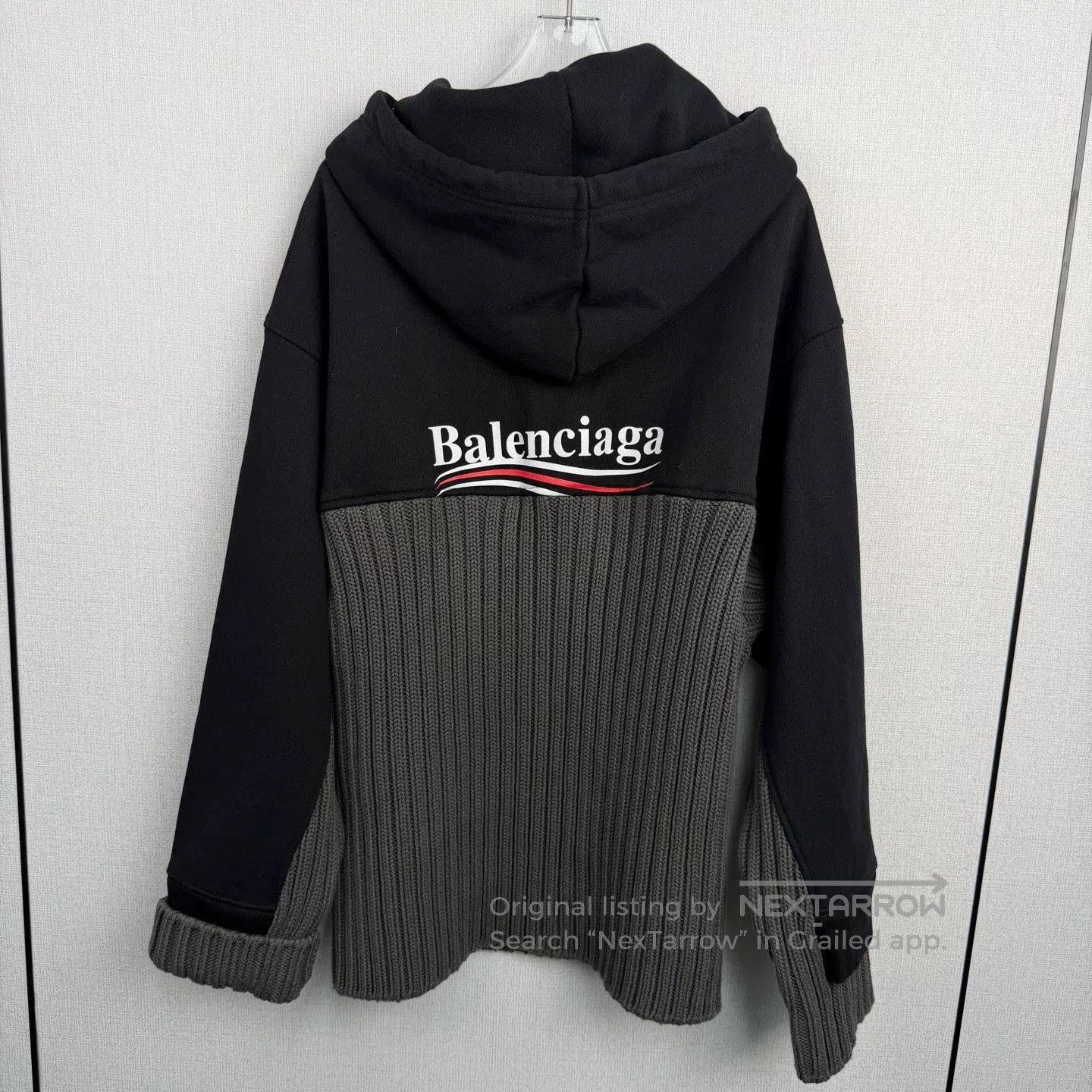 Balenciaga BALENCIAGA Black Gray Paneled Hoodie. Size US S / EU 44-46 / 1 - 5 Thumbnail