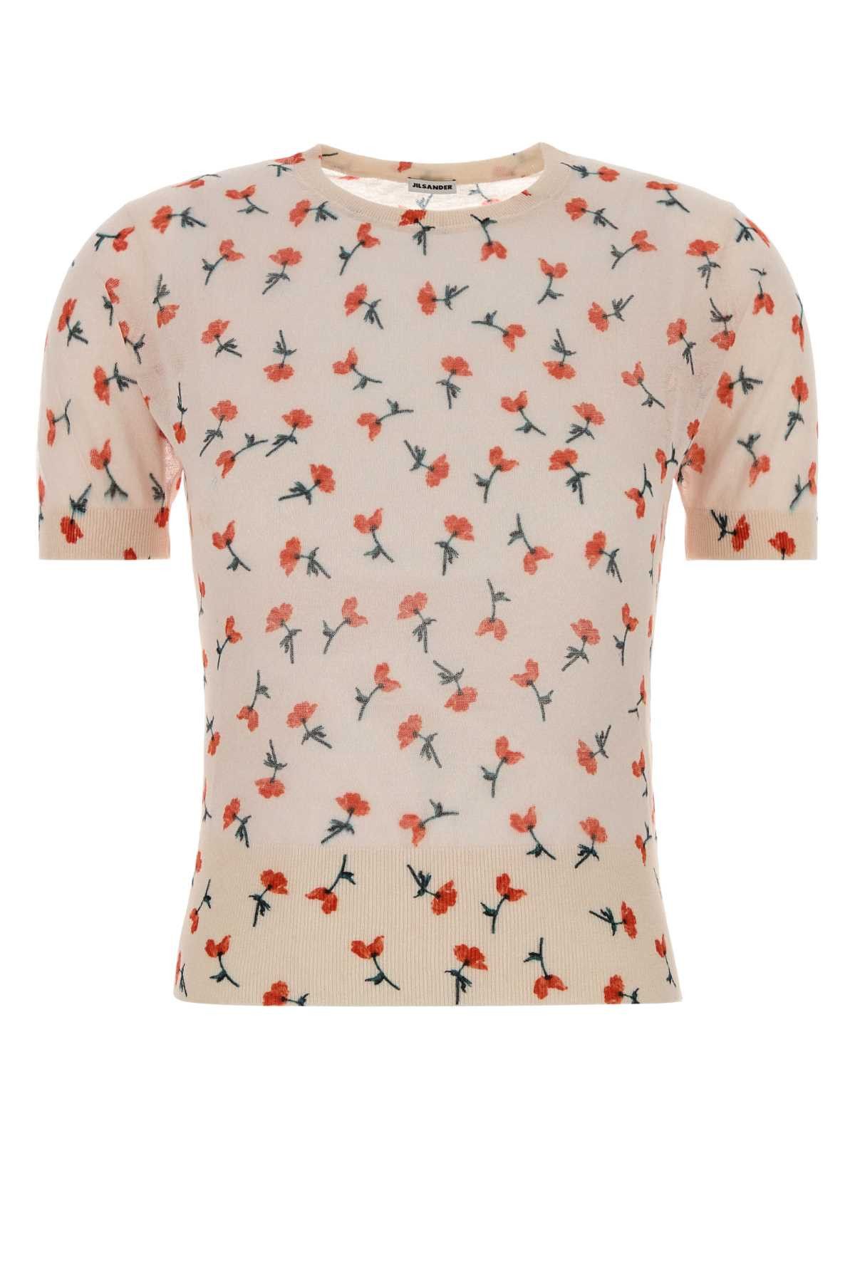 Jil Sander Printed Cotton Blend T-Shirt Size S / US 4 / IT 40 - 1 Thumbnail