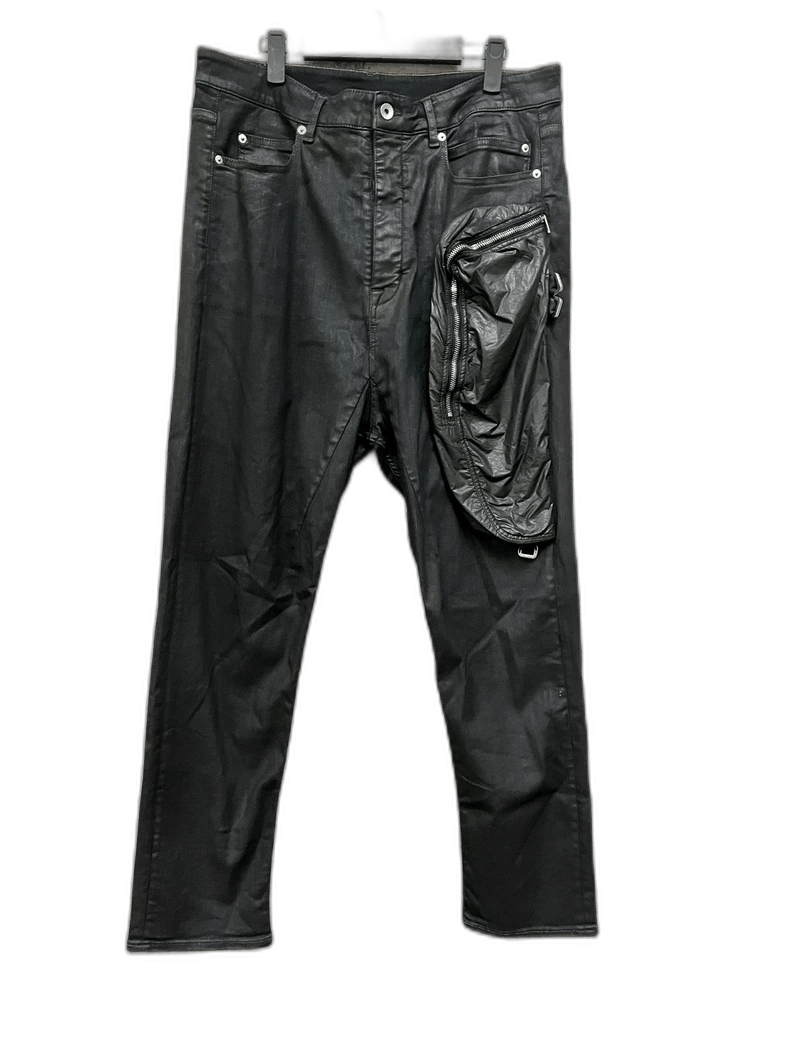 Rick Owens rick owens black waxed pocket trousers 34 Size US 34 / EU 50 - 1 Thumbnail