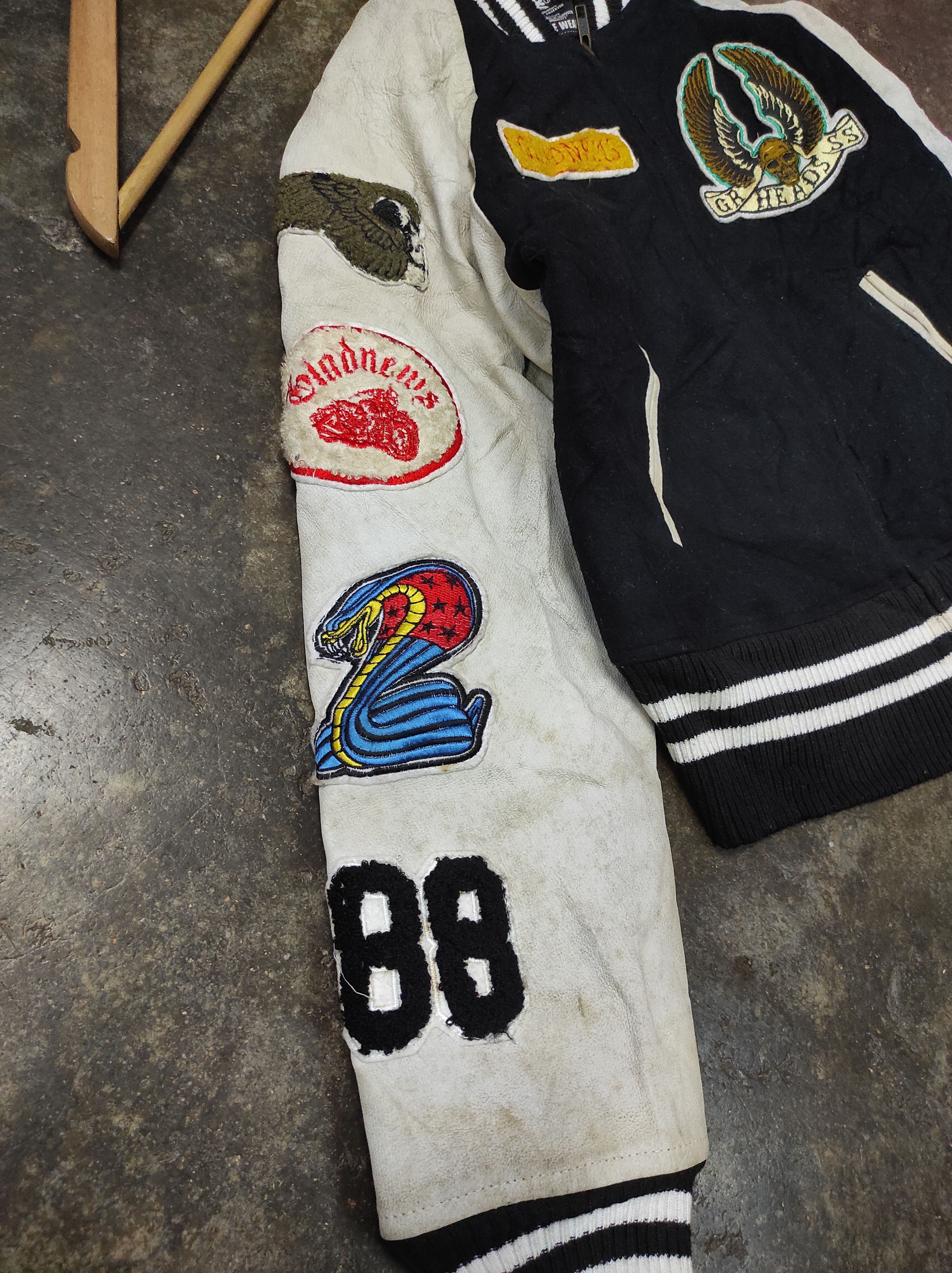 Hysteric Glamour GLAD NEWS DURABLE WEAR VARSITY JACKET LEATHER Size US S / EU 44-46 / 1 - 8 Thumbnail