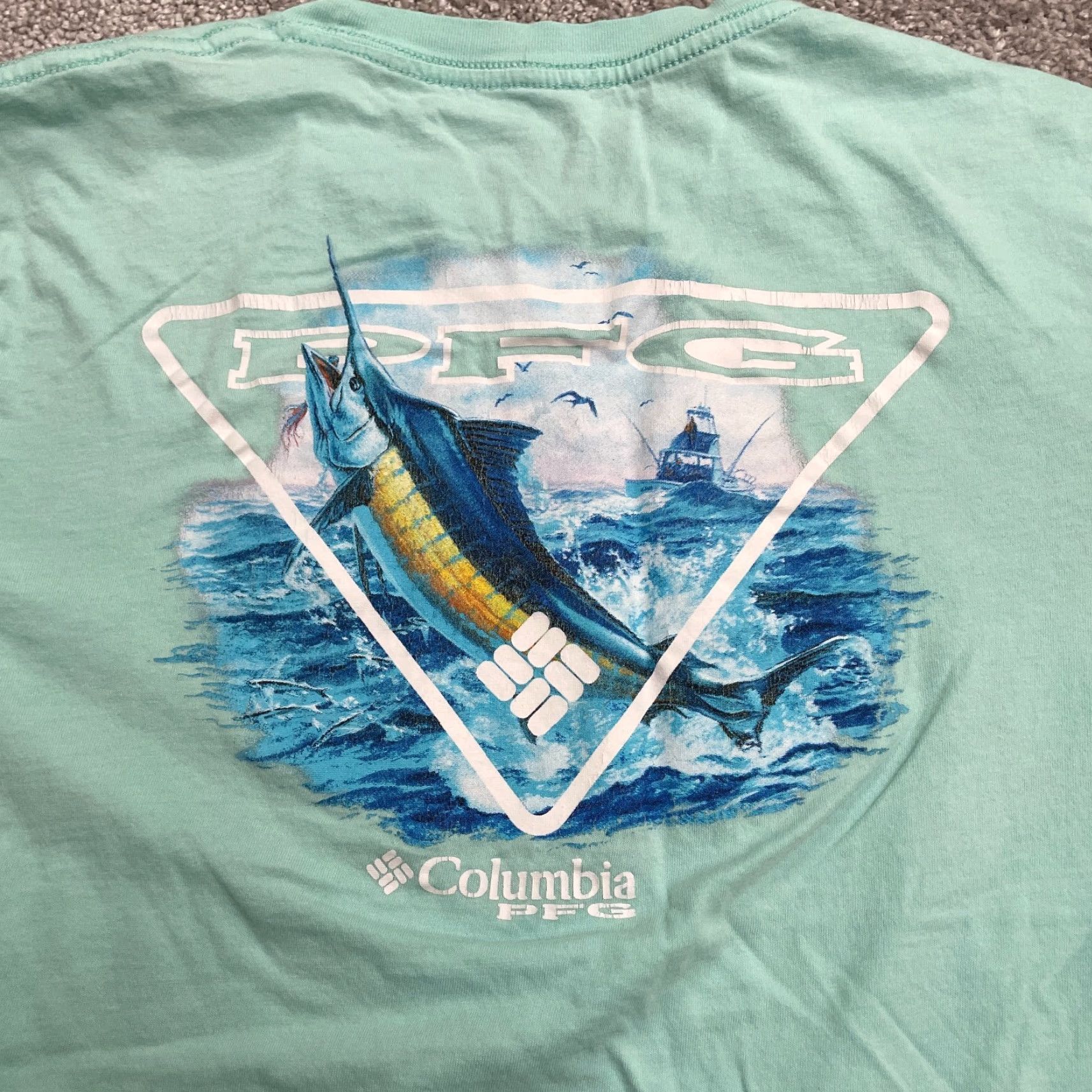 Vintage Columbia PFG T-Shirt Mens Medium Green Crew Neck Short Sleeve Cotton Tee Shirt Size US M / EU 48-50 / 2 - 3 Thumbnail