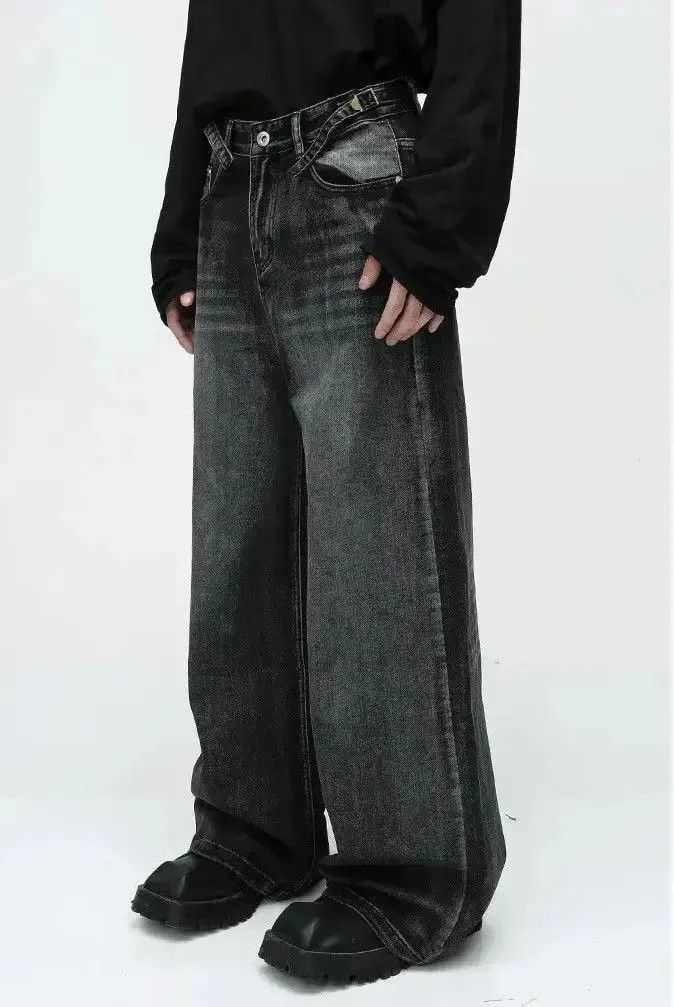 Japanese Brand Streetwear Straight Tube Wide Leg y2k Jeans Pants Size US 32 / EU 48 - 2 Thumbnail