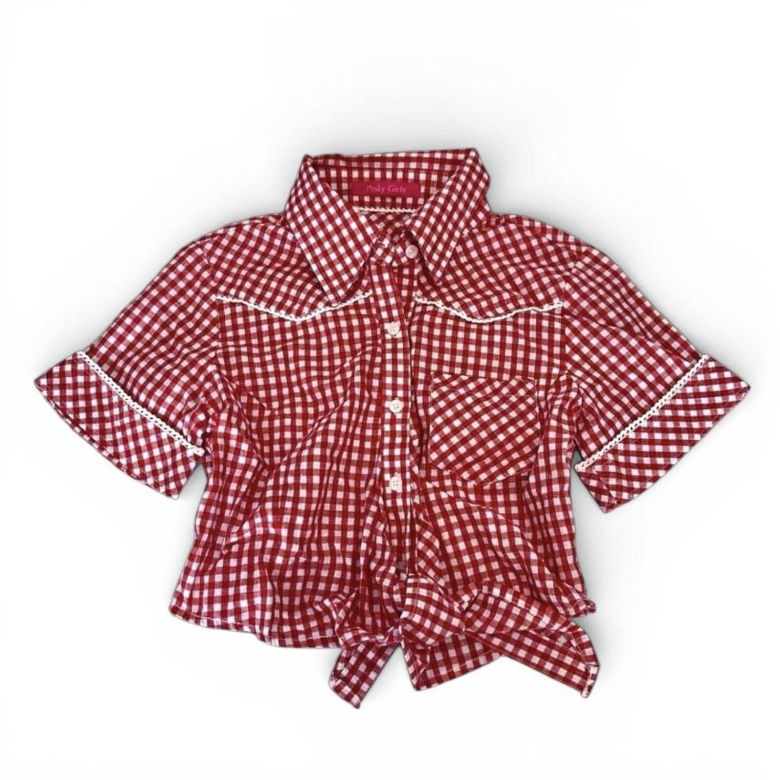 Other Whimsy grunge cowgirl red gingham shirt / blouse Size XS / US 0-2 / IT 36-38 - 1 Preview