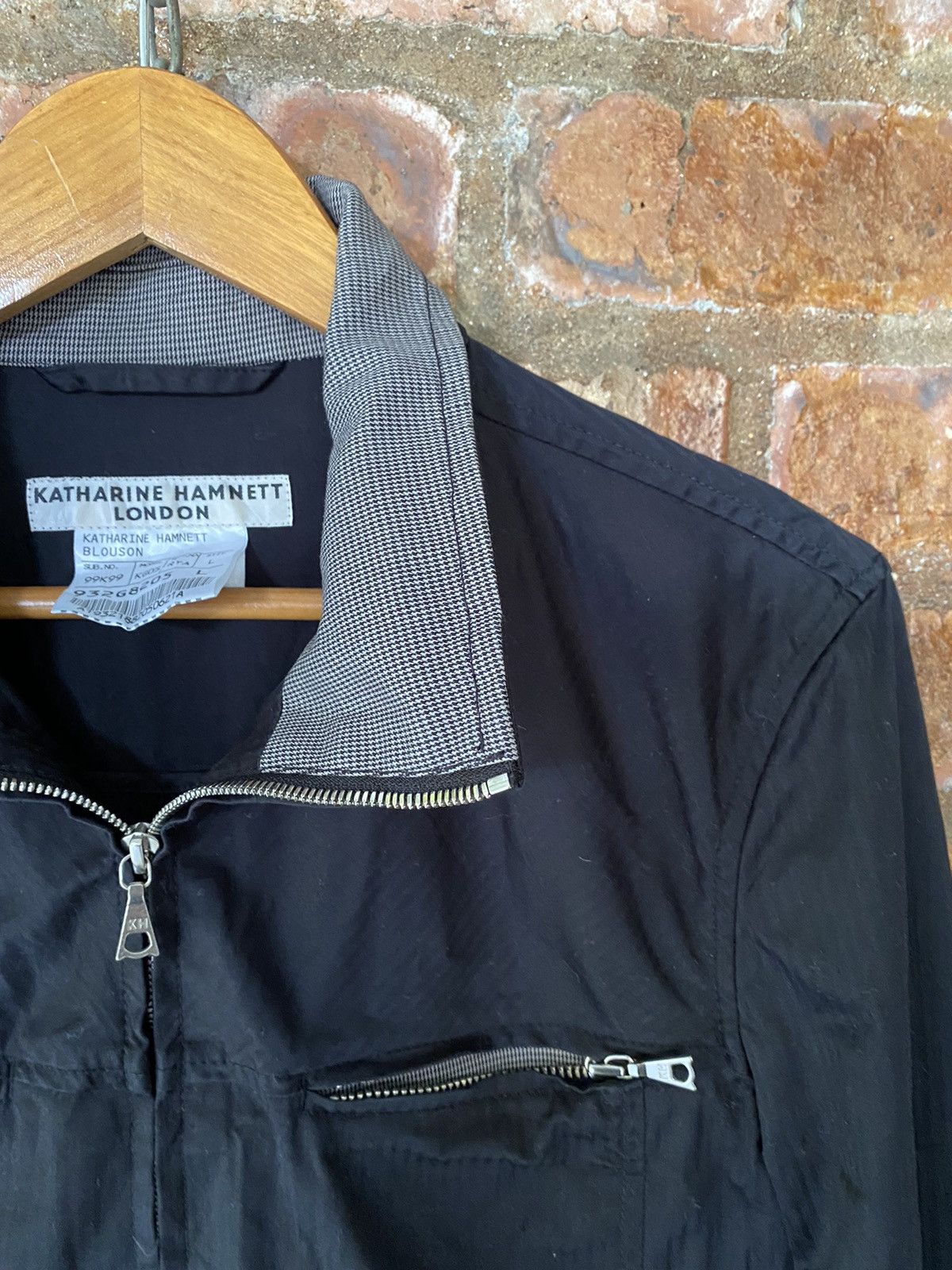 Katharine Hamnett London 2000s Hamnett Black Zipper parka jacket Size US M / EU 48-50 / 2 - 5 Thumbnail