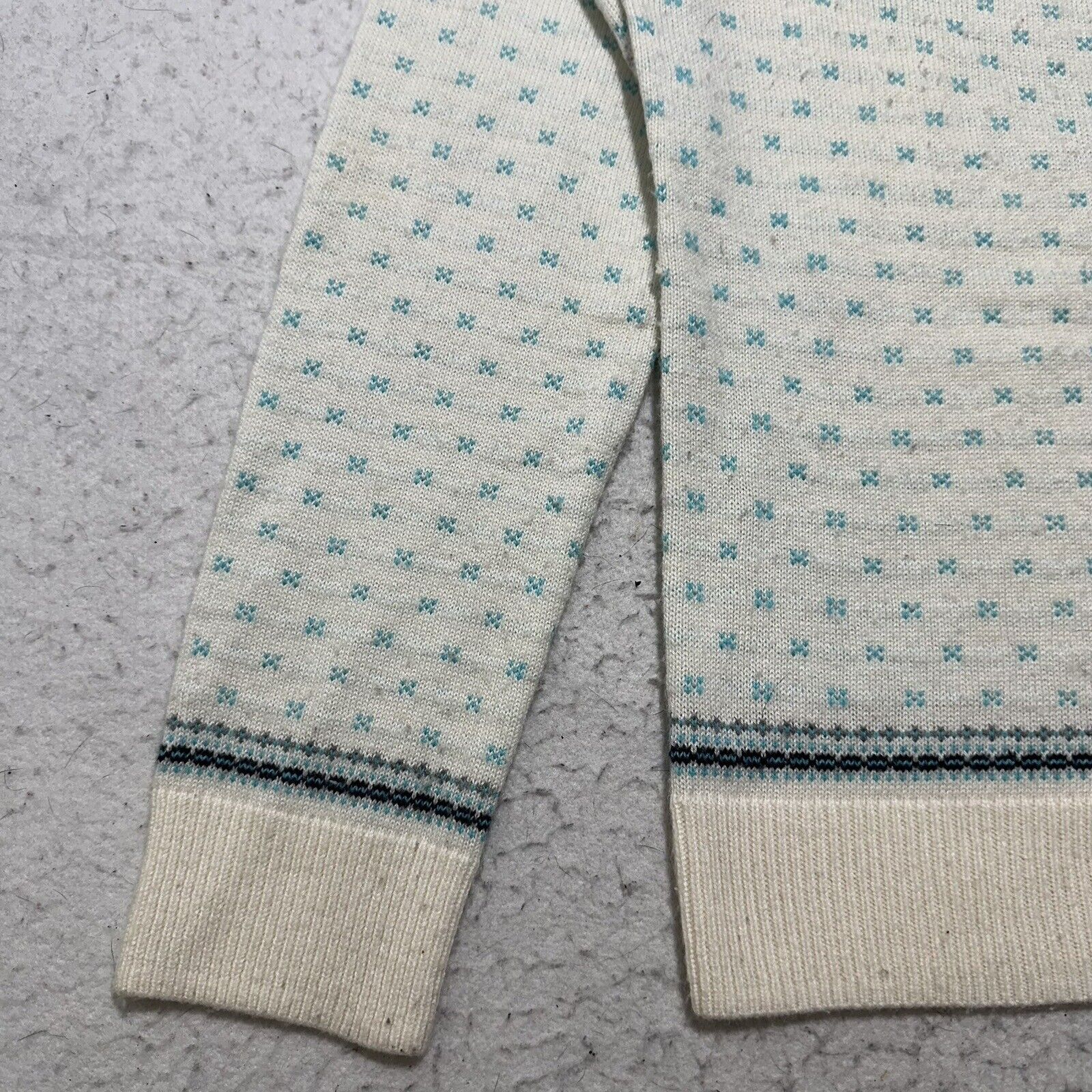 Other Talbots Large Fair Isle Lambs Wool Sweater White Blue Size L / US 10 / IT 46 - 6 Thumbnail