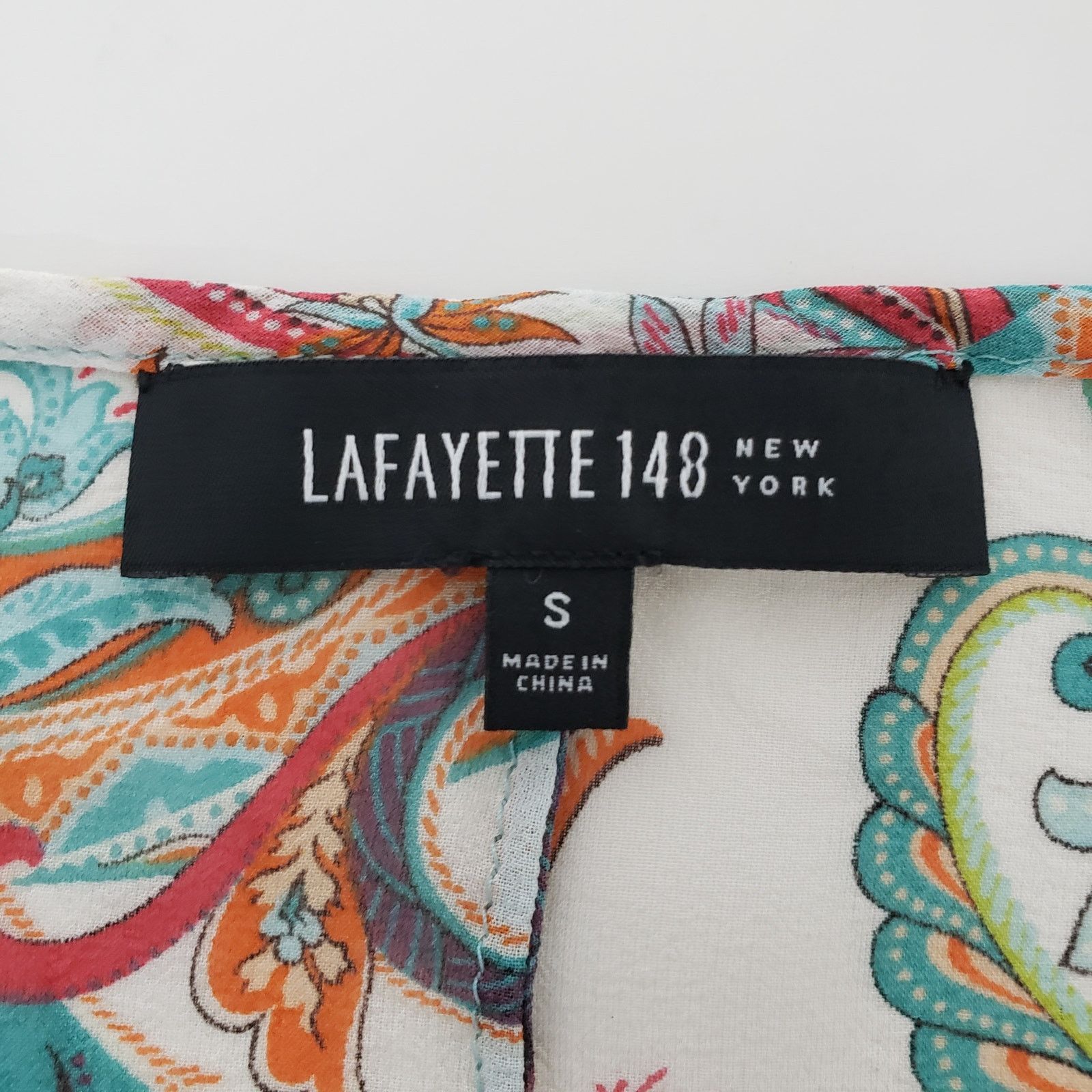 Lafayette 148 Lafayette 148 Silk Paisley Top Blouse Tunic Oversized V-Neck Size S / US 4 / IT 40 - 11 Thumbnail