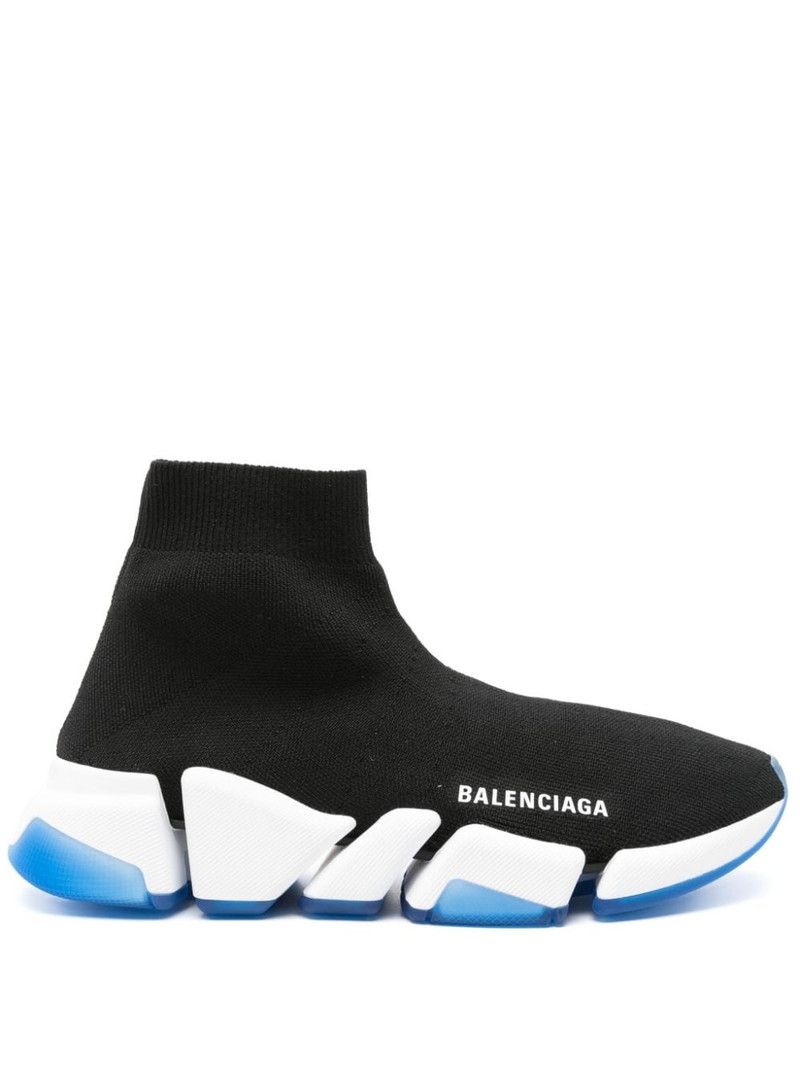 Balenciaga o1tr1nto1125 Speed 2.0 Hi-Top Sneakers in Black Size US 7 / IT 37 - 1 Thumbnail