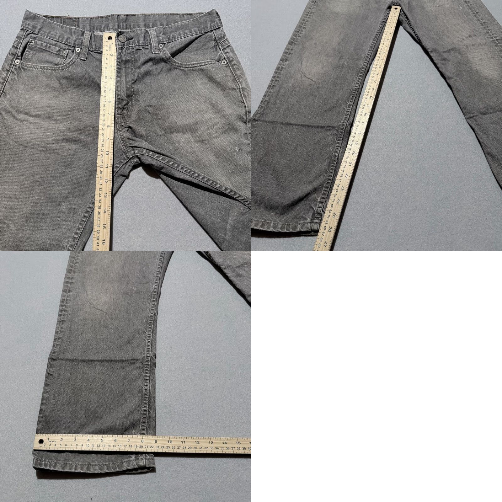 Levi's Levi's 569 Jeans Men Gray Denim Mid Rise Distressed 33X30 Straight Relaxed City 5-Pocket Logo - Levi's 500 Series Size US 33 - 9 Thumbnail