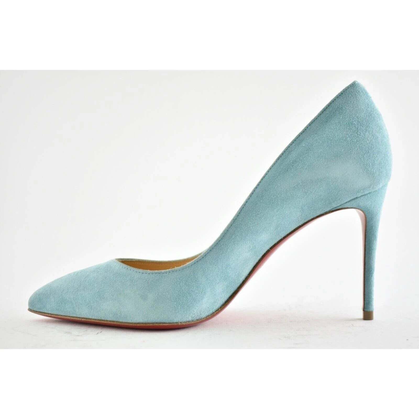Christian Louboutin Christian Louboutin Pigalle Follies 85 Noumea Blue Suede Size US 6 / IT 36 - 8 Thumbnail