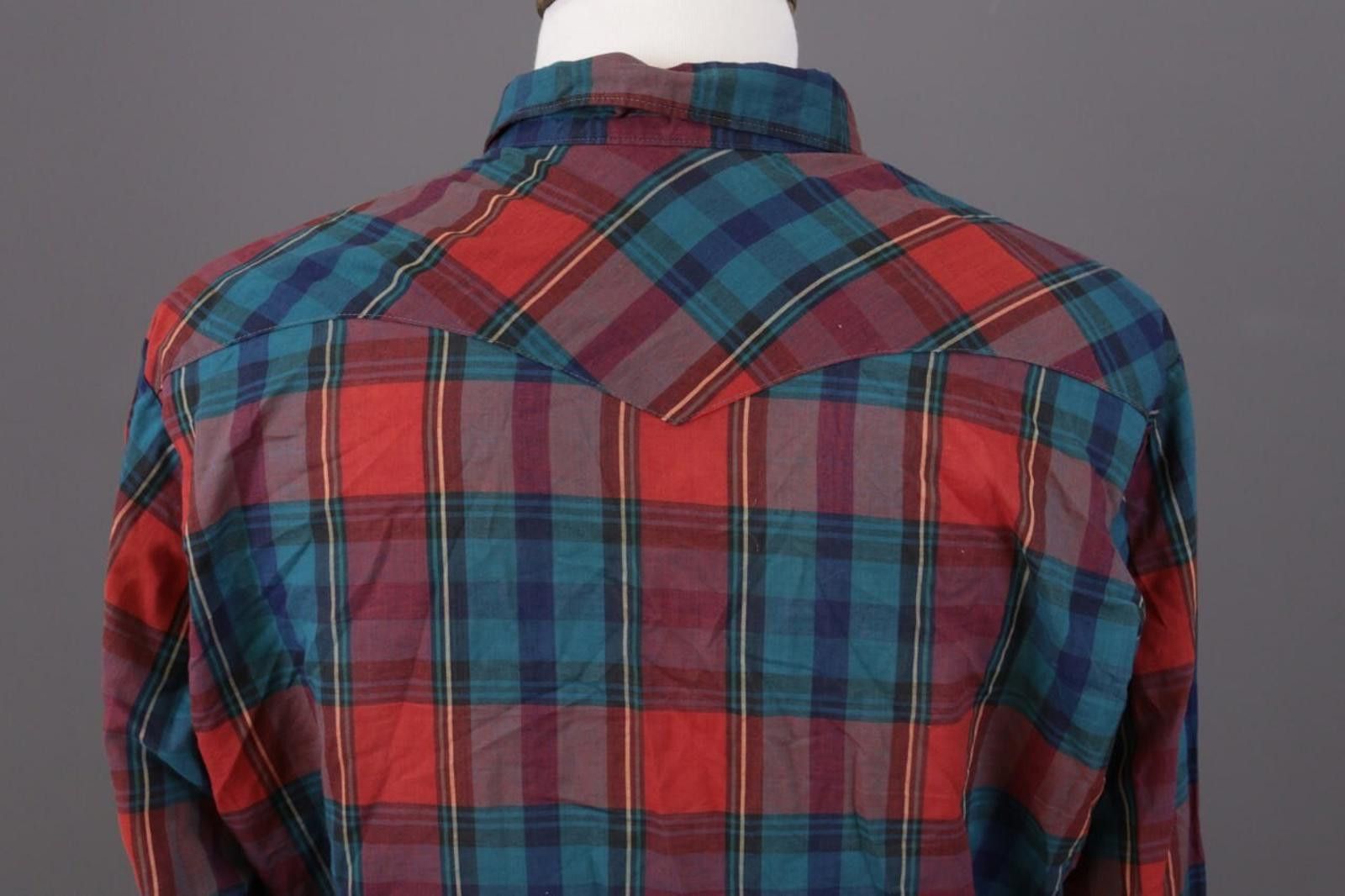 Wrangler Vintage Wrangler Multi Check Snap Western Shirt Size XL Size US XL / EU 56 / 4 - 9 Thumbnail