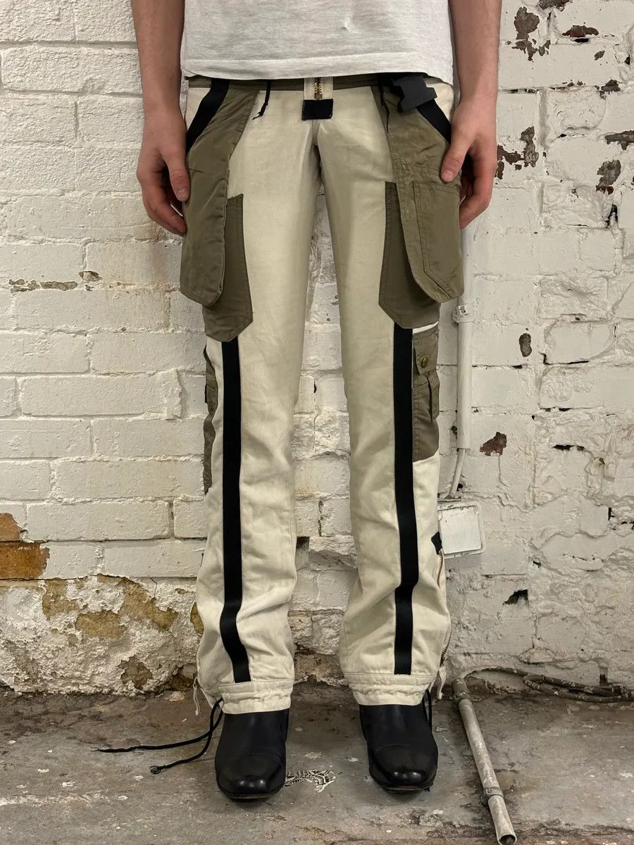 Jean Paul Gaultier AW2003 Jean Paul Gaultier Bondage Beige Cargo Parachute Pants Size US 39 - 3 Thumbnail
